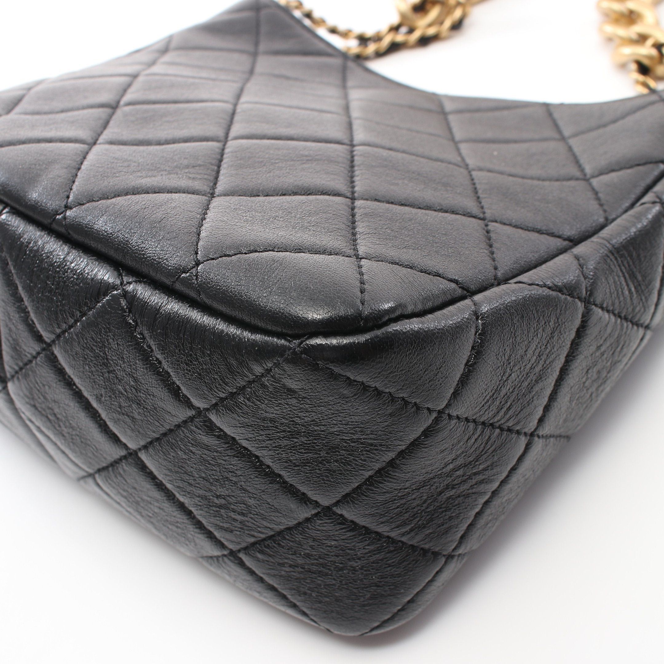 Chanel Chanel Matelasse Small Hobo Bag Chain Shoulder Lambskin Black Gold Hardware Size ONE SIZE - 7 Thumbnail