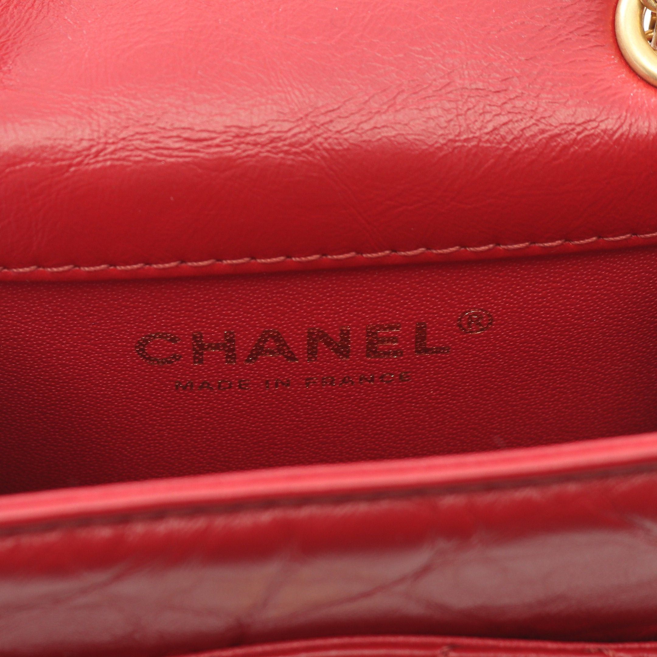 Chanel Chanel 2.55 Matelasse Double Chain Shoulder Bag Aged Calfskin Red Gold Hardware Size ONE SIZE - 4 Thumbnail