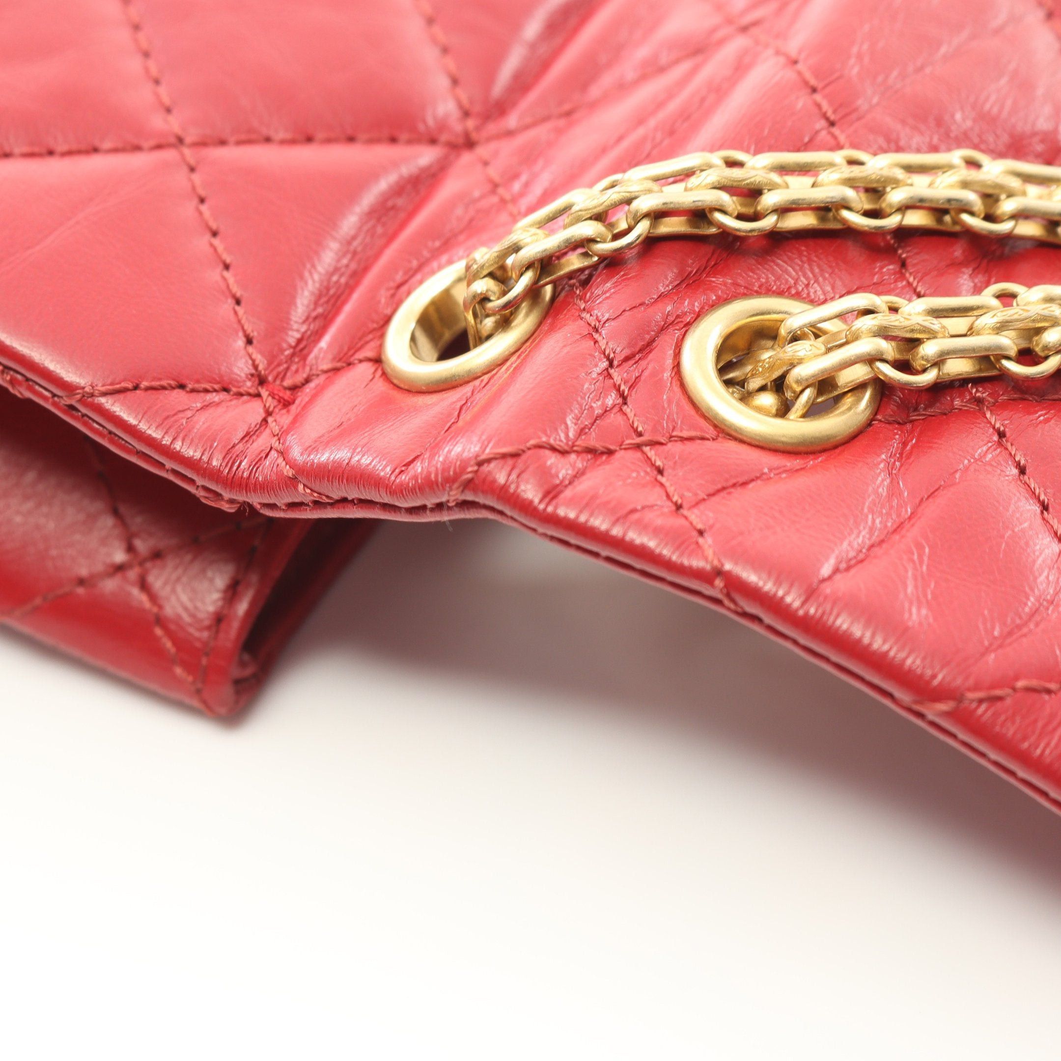 Chanel Chanel 2.55 Matelasse Double Chain Shoulder Bag Aged Calfskin Red Gold Hardware Size ONE SIZE - 8 Thumbnail
