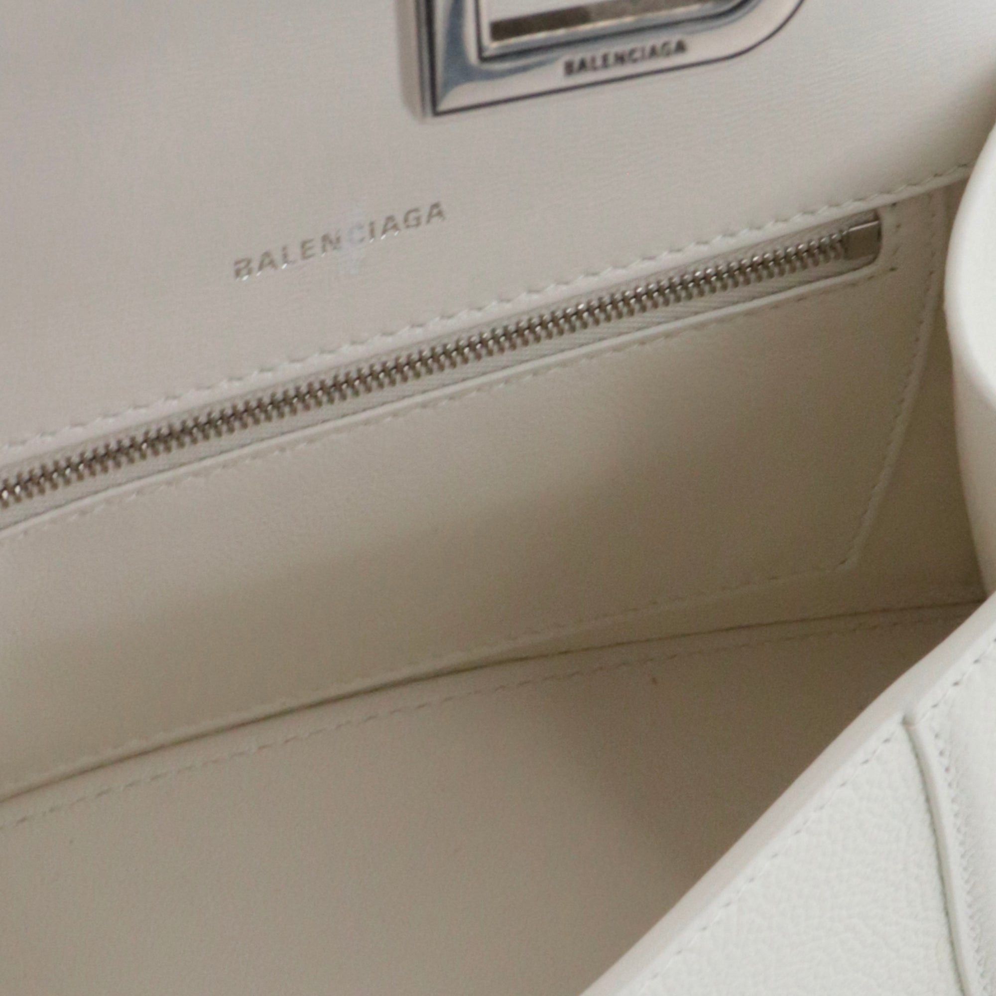 Balenciaga BALENCIAGA - Hourglass Balenciaga Small Size shoulder bag in white grained leather Size ONE SIZE - 9 Thumbnail