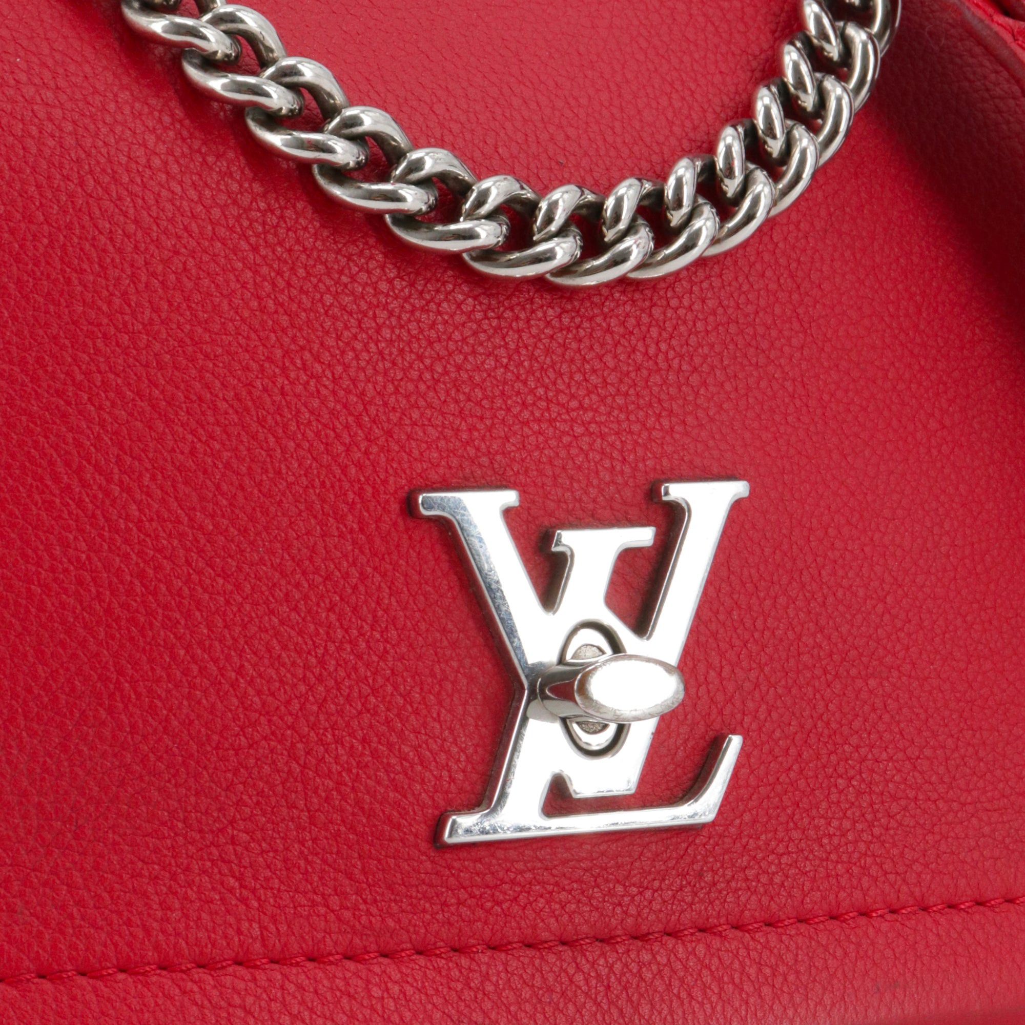 Louis Vuitton LOUIS VUITTON - Louis Vuitton Lockme BB handbag in red grained leather Size ONE SIZE - 5 Thumbnail