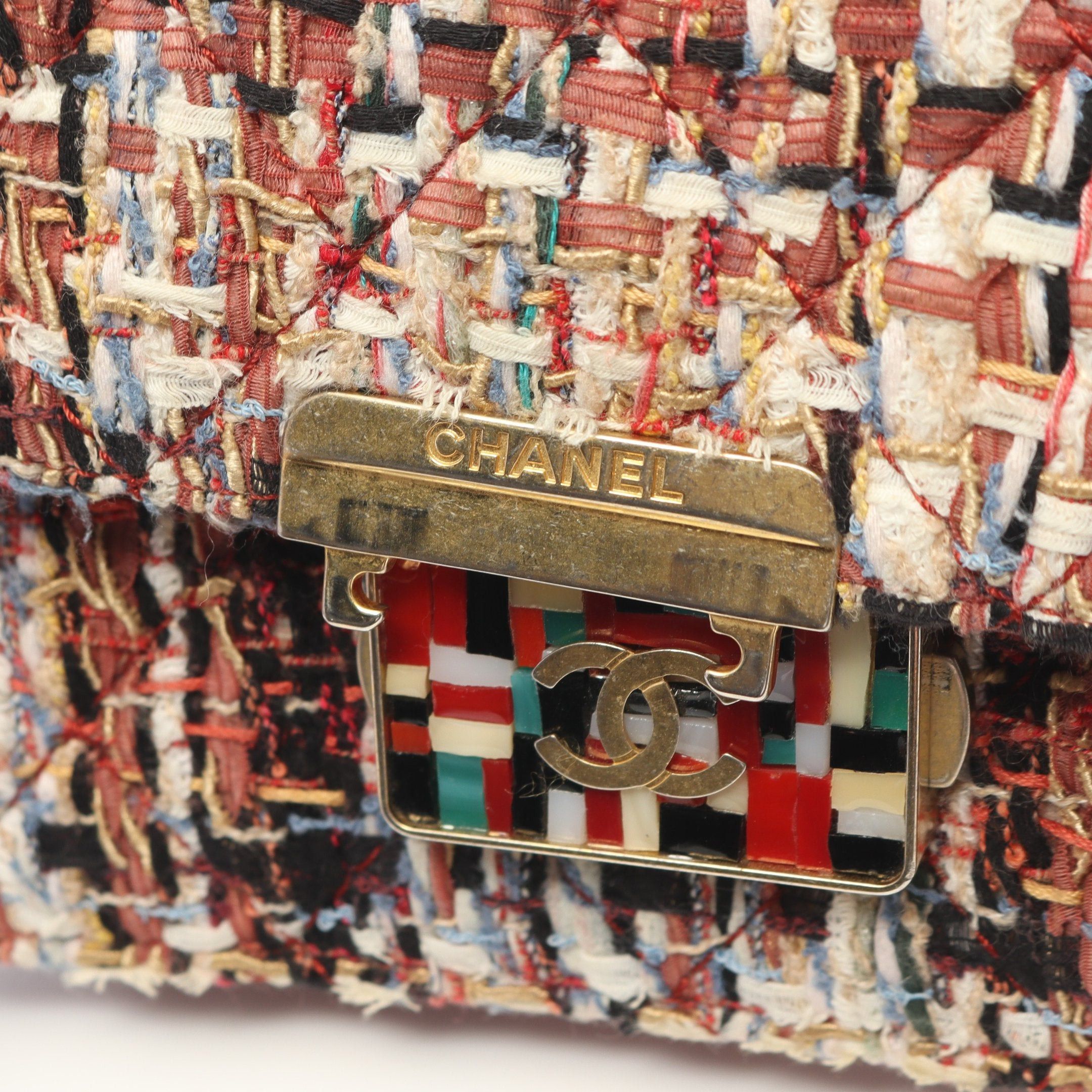 Chanel Chanel Coco Mark Chain Shoulder Bag Tweed Leather Brown Multicolor Gold Hardware Size ONE SIZE - 8 Thumbnail