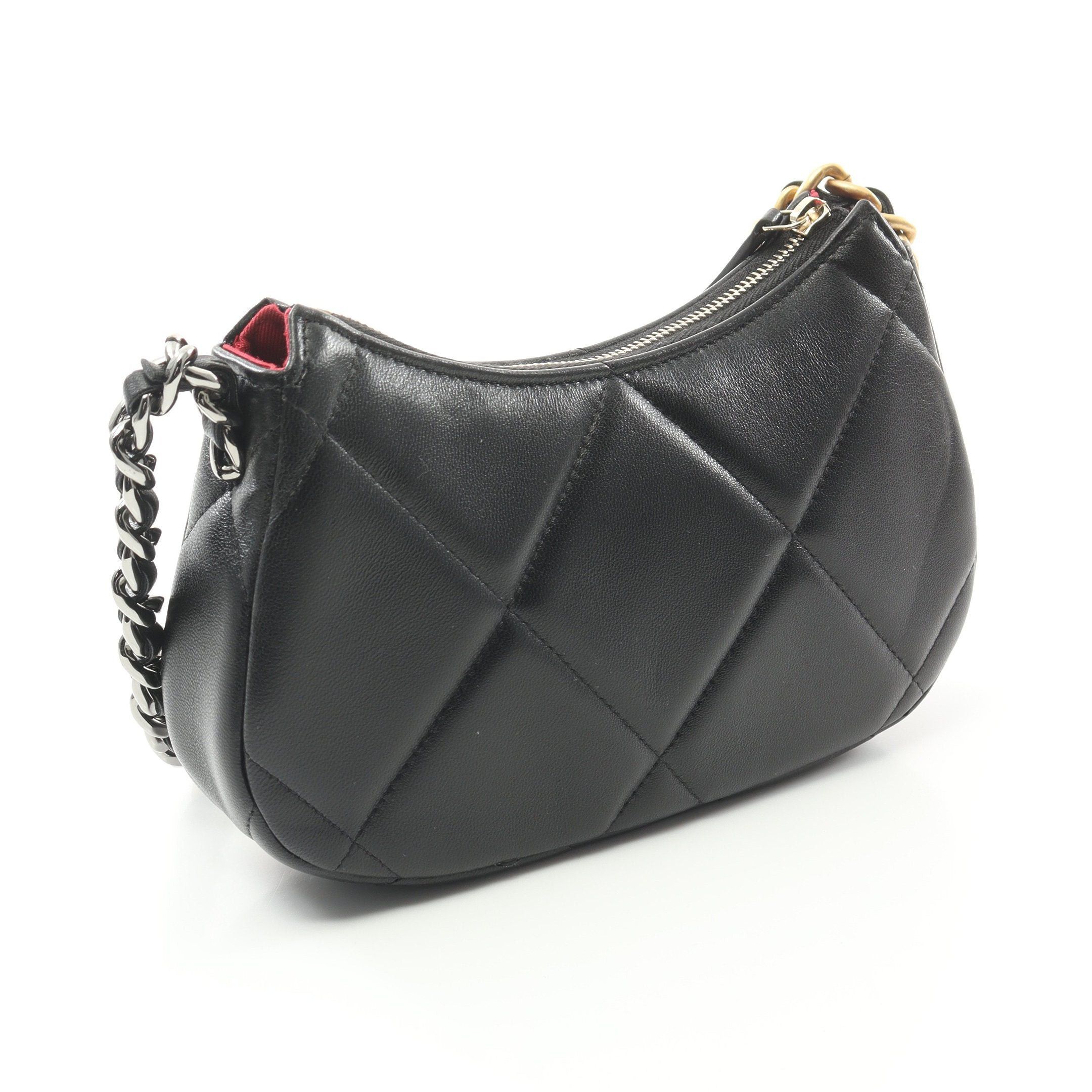 Chanel Chanel Chanel 19 Matelasse Small Hobo Chain Shoulder Bag Lambskin Black Combination Metal Fittings Size ONE SIZE - 2 Thumbnail