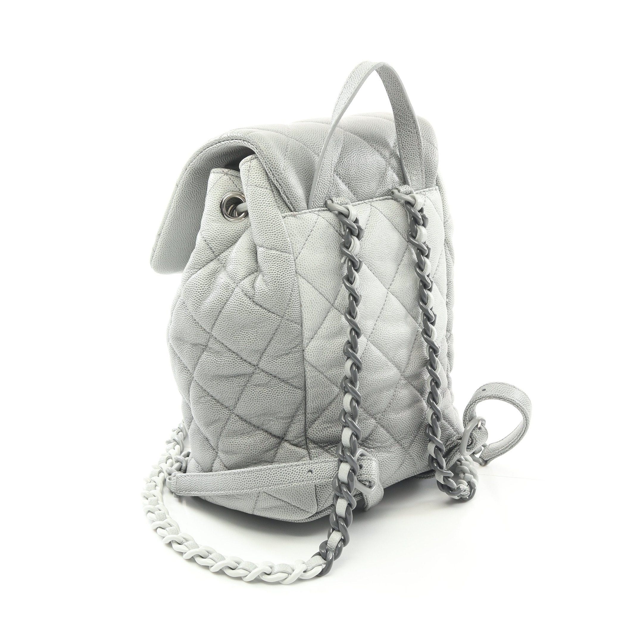 Chanel Chanel Matelasse Backpack Rucksack Caviar Skin Gray Silver Hardware Size ONE SIZE - 2 Thumbnail