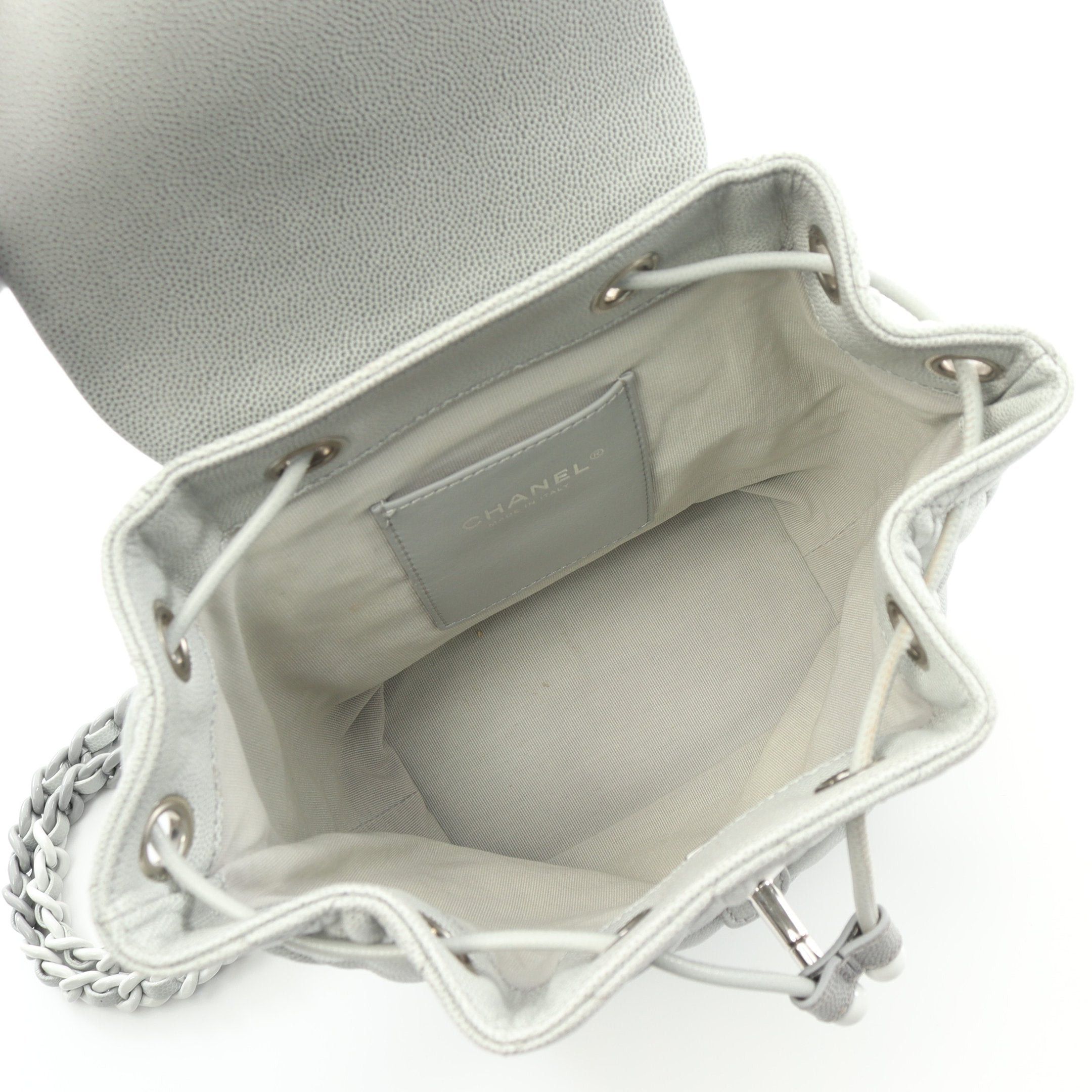 Chanel Chanel Matelasse Backpack Rucksack Caviar Skin Gray Silver Hardware Size ONE SIZE - 3 Thumbnail