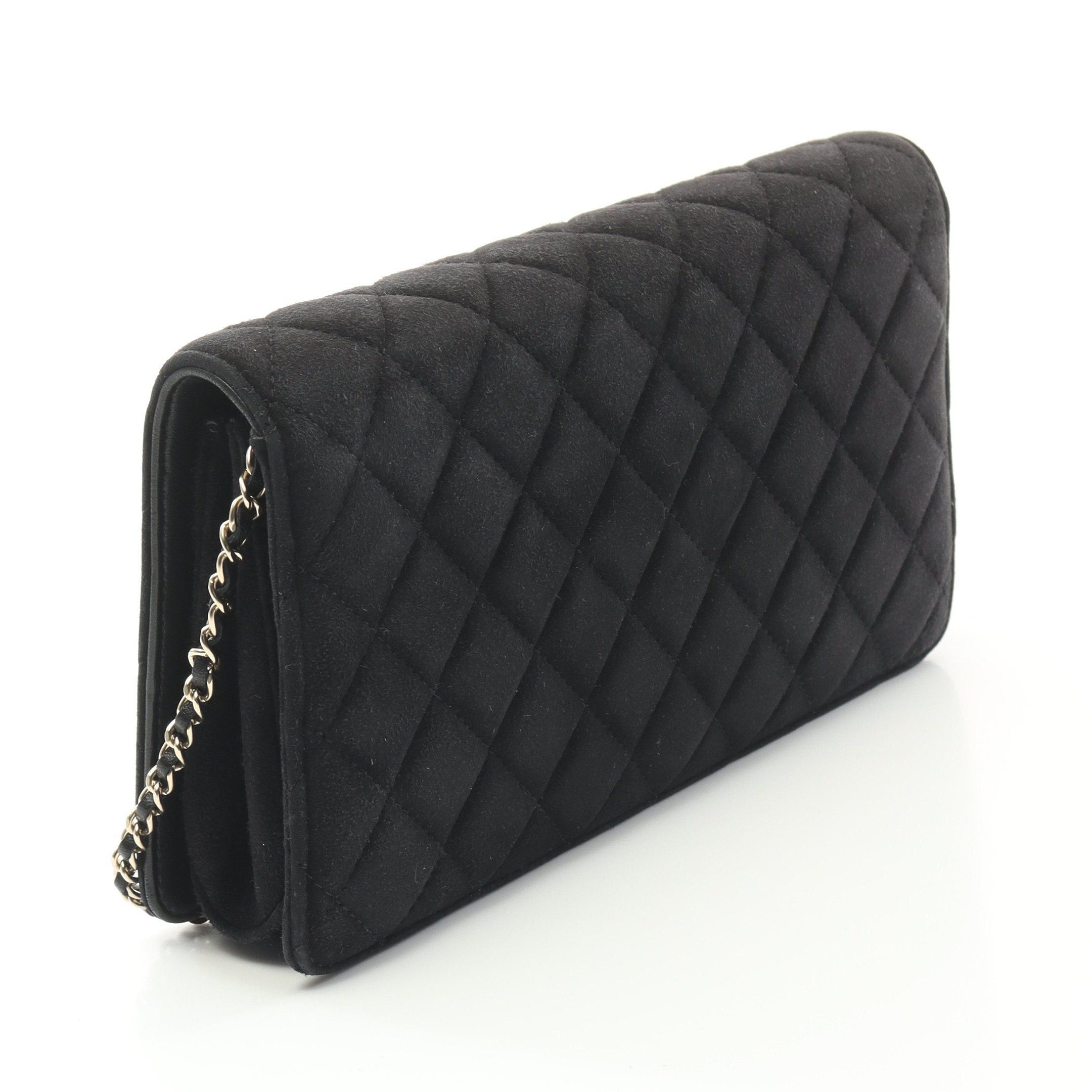 Chanel Chanel Matelasse Chain Shoulder Bag Suede Black Gold Hardware Rhinestone Fake Pearl Size ONE SIZE - 2 Thumbnail