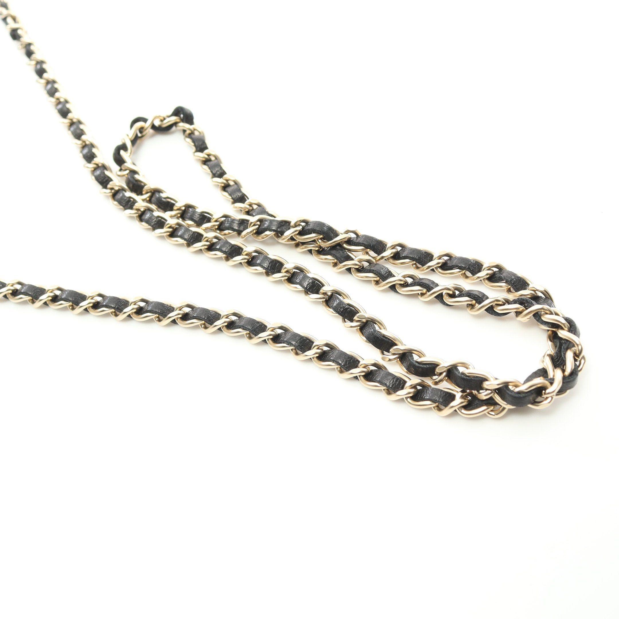 Chanel Chanel Matelasse Chain Shoulder Bag Suede Black Gold Hardware Rhinestone Fake Pearl Size ONE SIZE - 10 Thumbnail