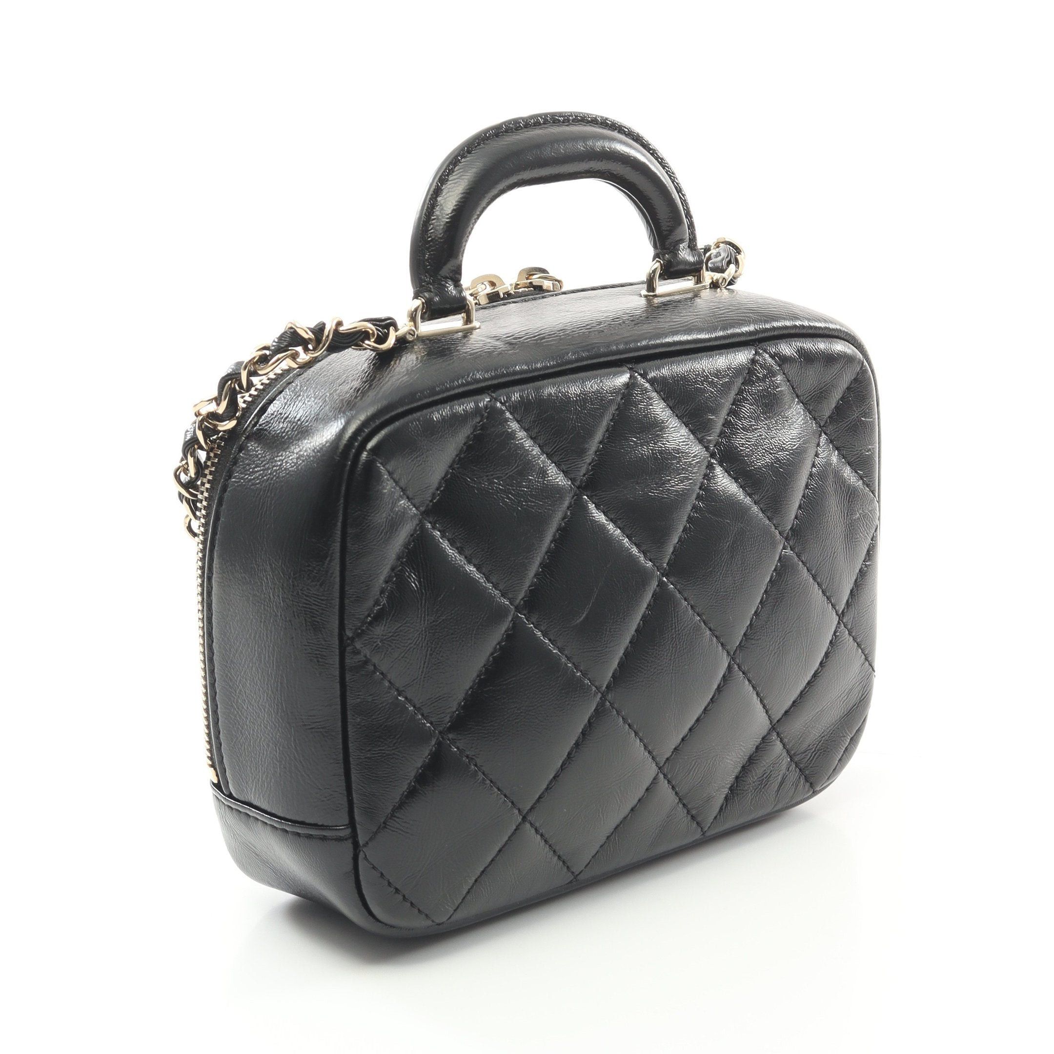 Chanel Chanel Matelasse Vanity Bag Chain Shoulder Leather Black Gold Hardware Size ONE SIZE - 2 Thumbnail