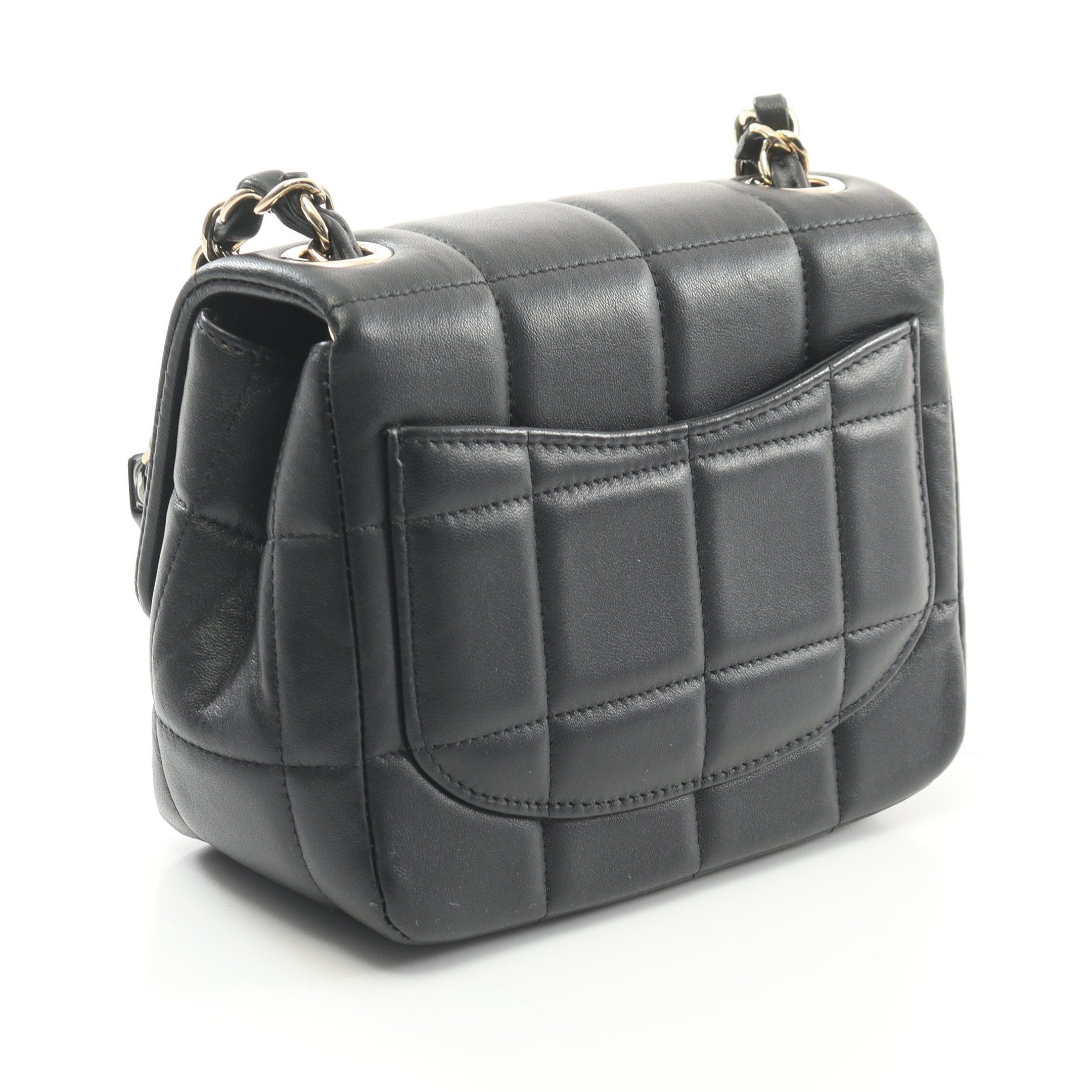 Chanel Chanel Chocolate Bar Mini Flap Chain Shoulder Bag Lambskin Black Gold Hardware Size ONE SIZE - 2 Thumbnail
