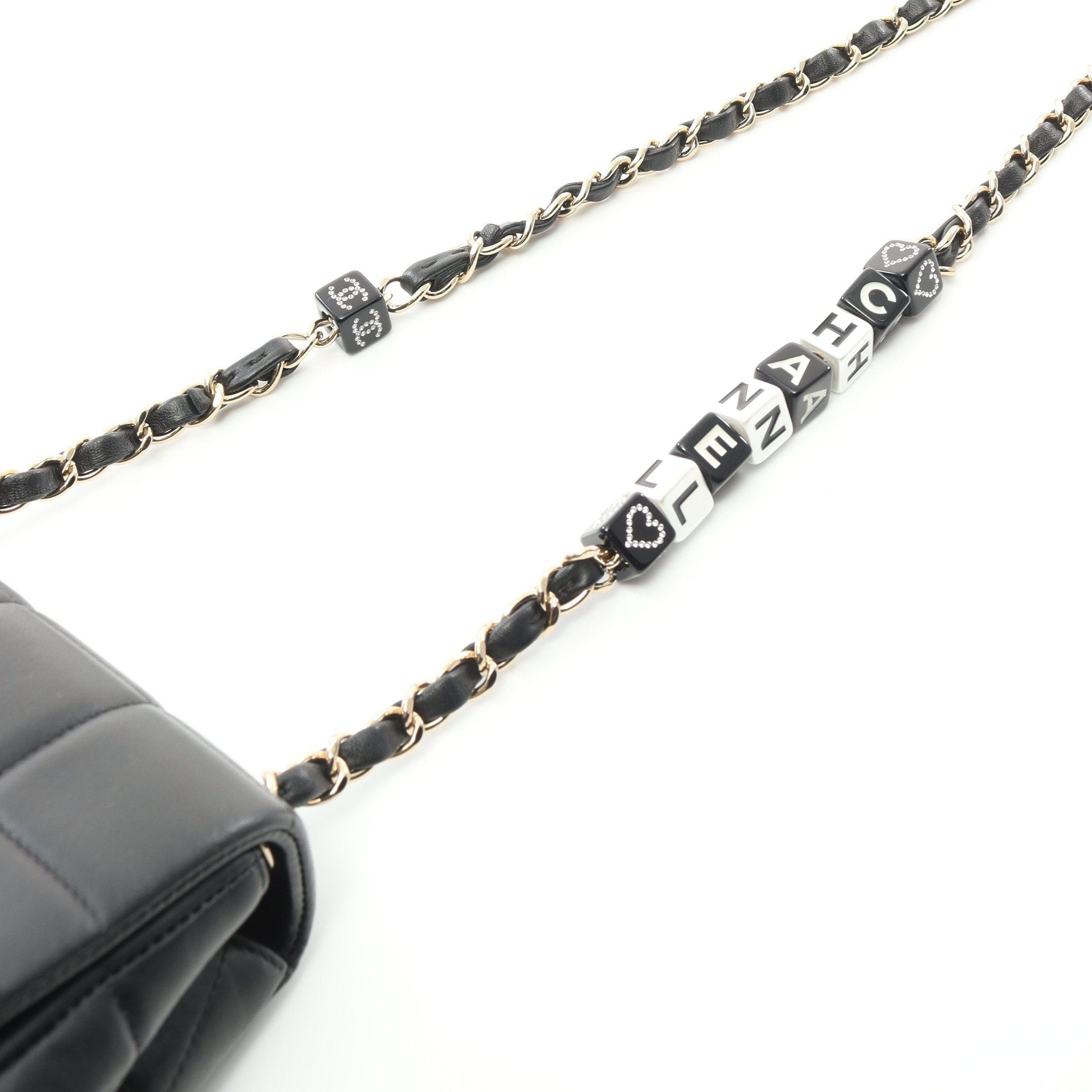 Chanel Chanel Chocolate Bar Mini Flap Chain Shoulder Bag Lambskin Black Gold Hardware Size ONE SIZE - 10 Thumbnail