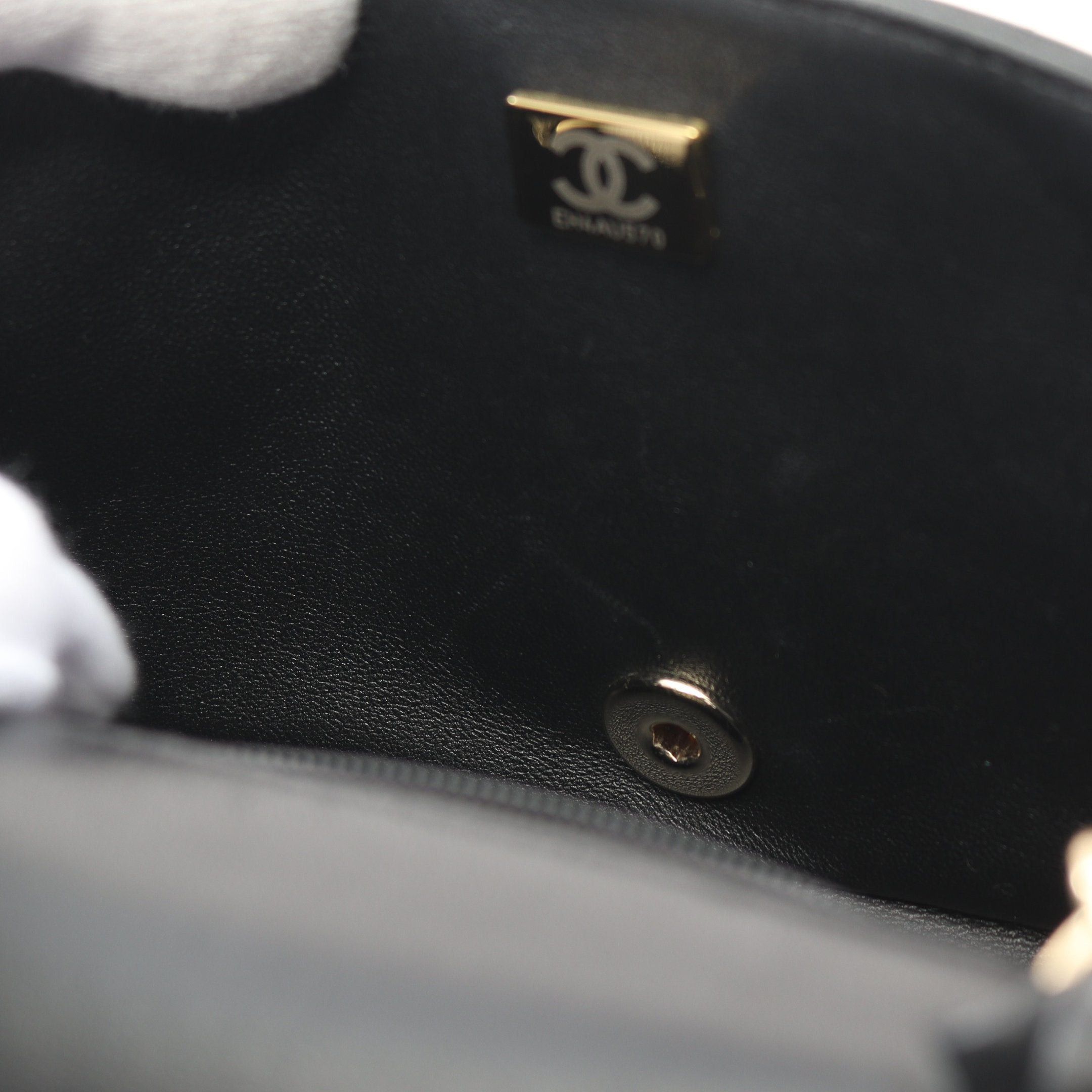 Chanel Chanel Chocolate Bar Mini Flap Chain Shoulder Bag Lambskin Black Gold Hardware Size ONE SIZE - 9 Thumbnail
