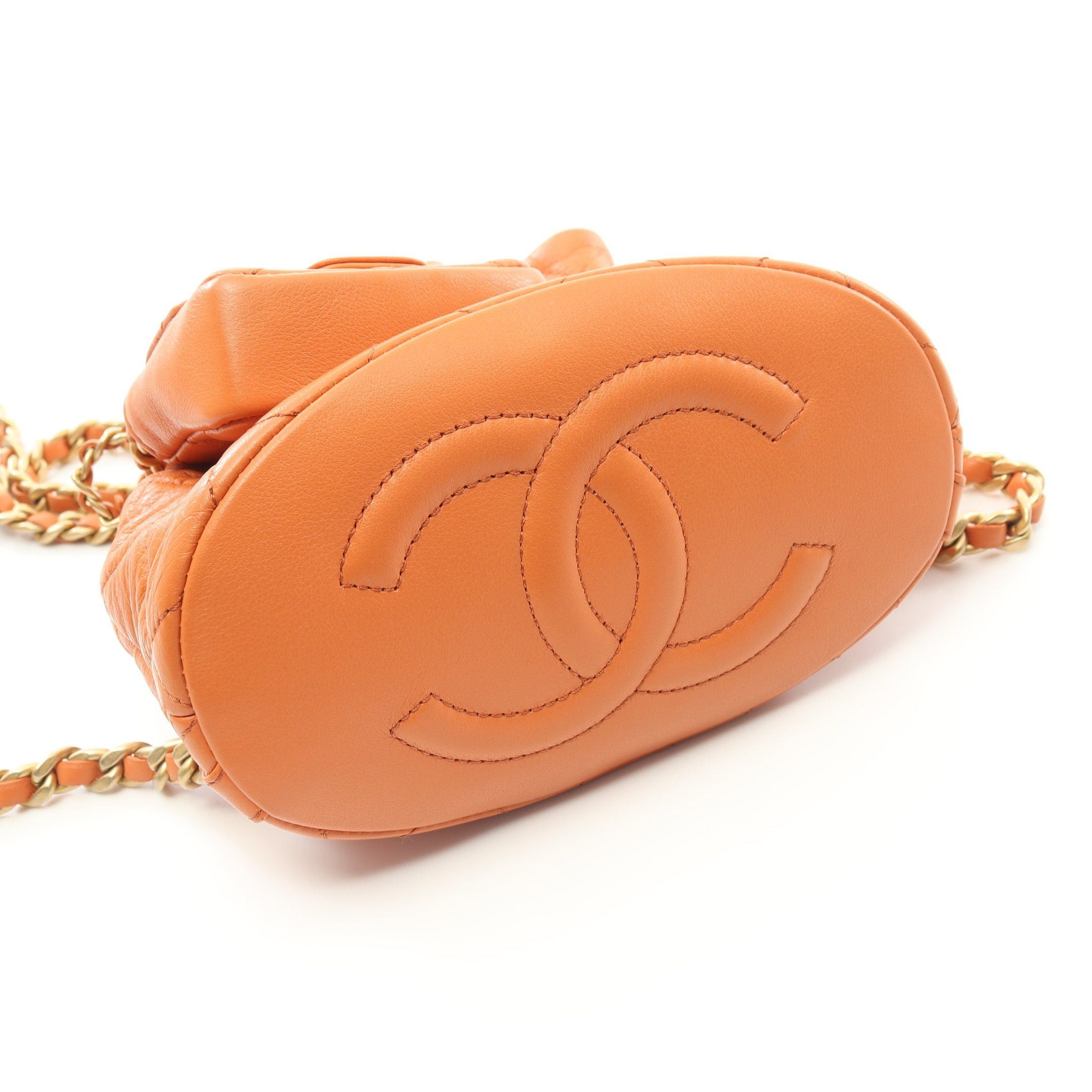 Chanel Chanel Matelasse Mini Rucksack Leather Orange Brown Gold Hardware Size ONE SIZE - 6 Thumbnail