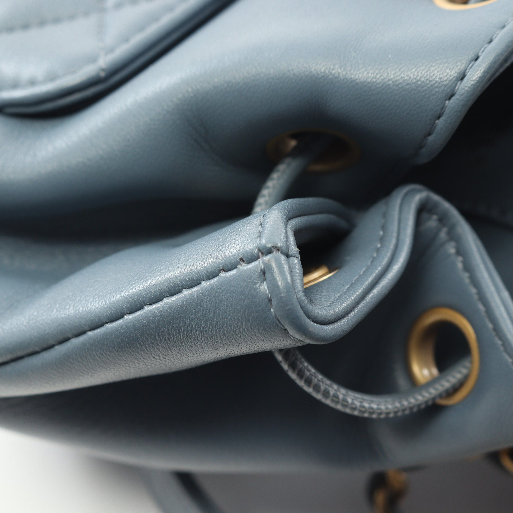 Chanel Chanel Matelasse Backpack Rucksack Lambskin Blue Gray Gold Hardware Size ONE SIZE - 6 Thumbnail