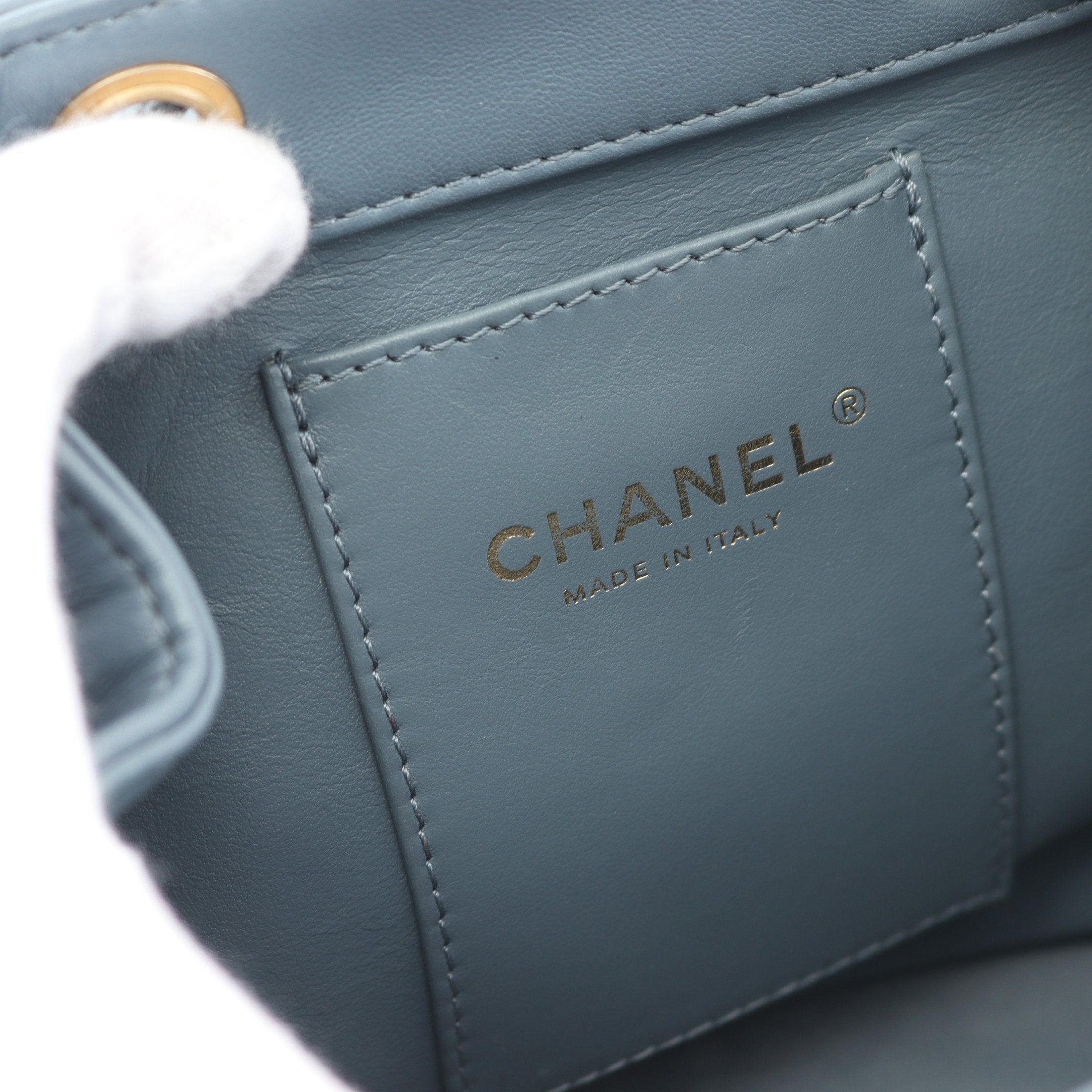 Chanel Chanel Matelasse Backpack Rucksack Lambskin Blue Gray Gold Hardware Size ONE SIZE - 4 Thumbnail