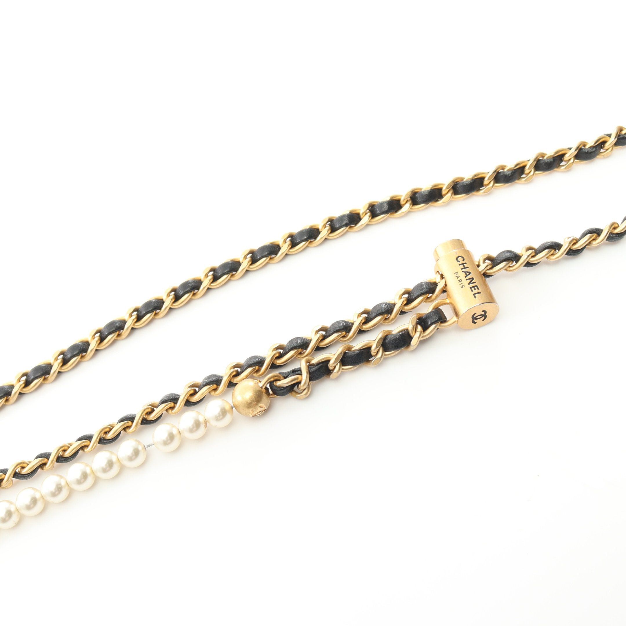 Chanel Chanel Matelasse Fake Pearl Chain Shoulder Bag Lambskin Black Gold Hardware Size ONE SIZE - 9 Thumbnail