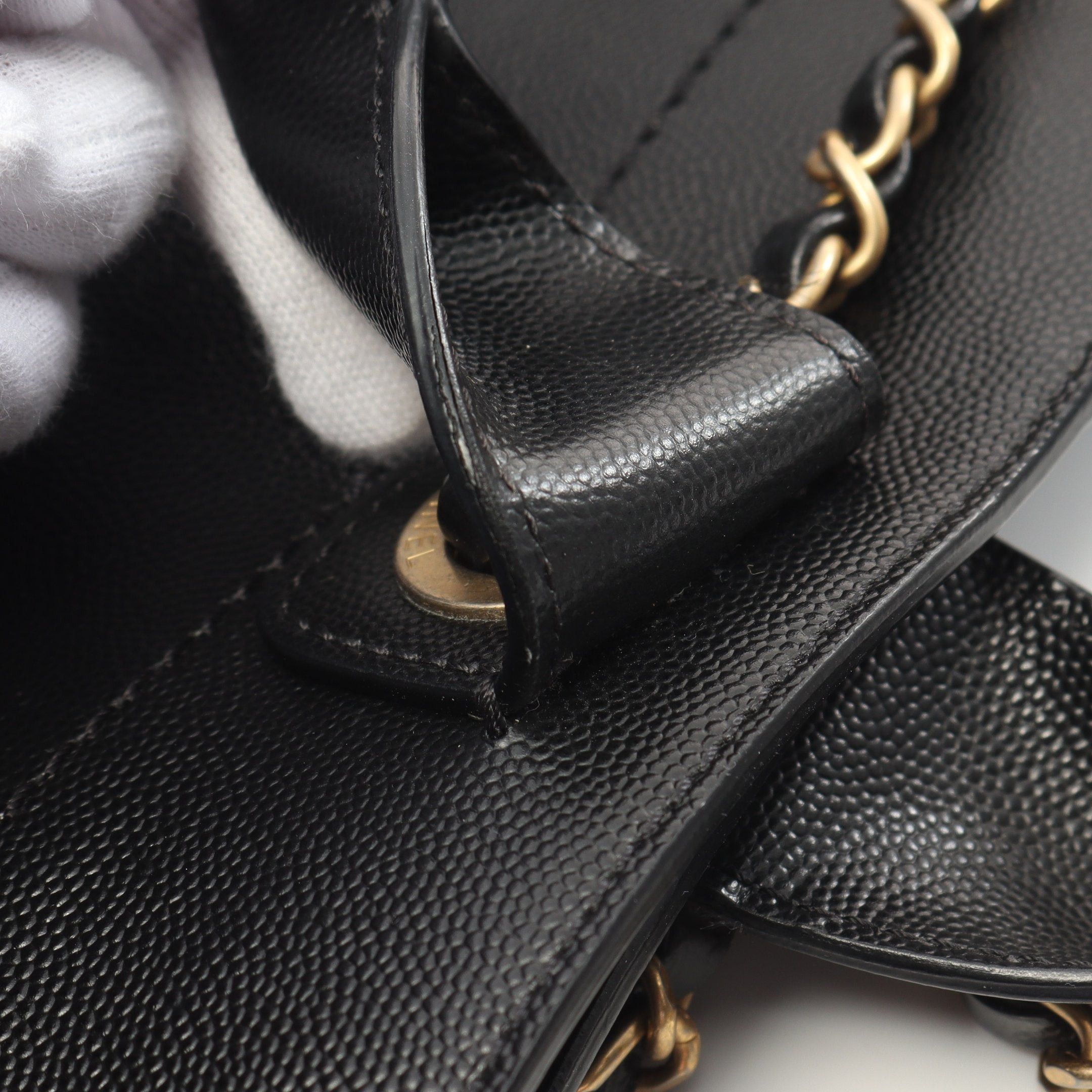 Chanel Chanel Deauville Chain Shoulder Bag Tote Caviar Skin Black Gold Hardware Size ONE SIZE - 10 Thumbnail