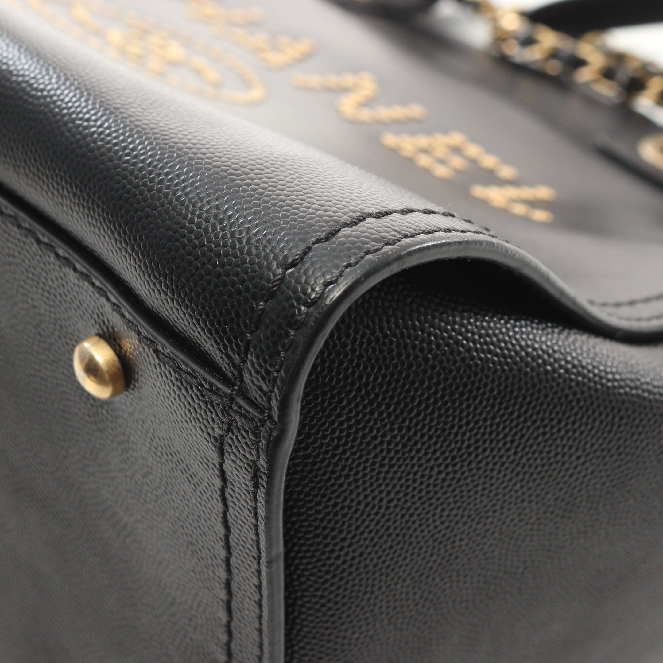 Chanel Chanel Deauville Chain Shoulder Bag Tote Caviar Skin Black Gold Hardware Size ONE SIZE - 7 Thumbnail