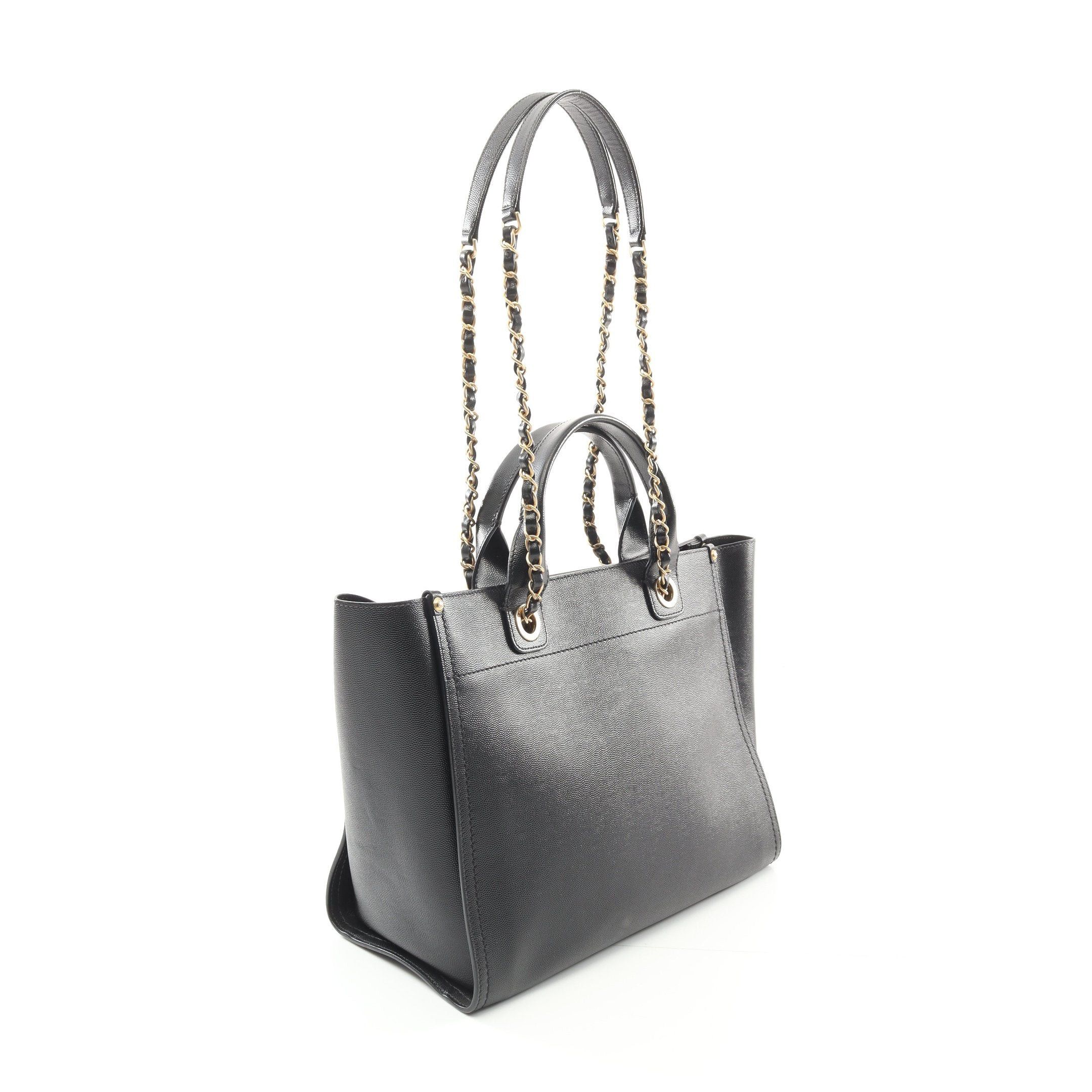 Chanel Chanel Deauville Chain Shoulder Bag Tote Caviar Skin Black Gold Hardware Size ONE SIZE - 2 Thumbnail