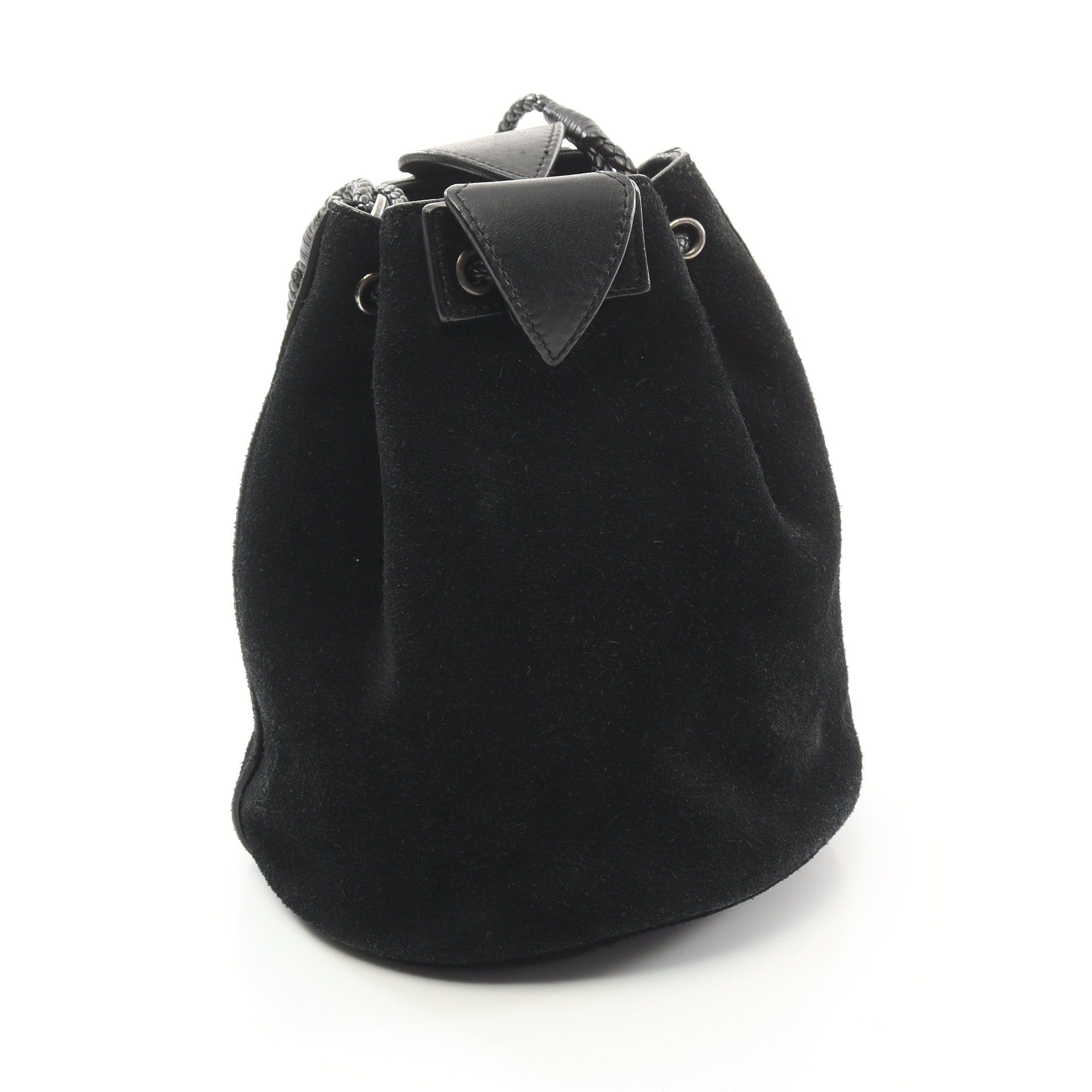 Yves Saint Laurent Yves Saint Laurent Shoulder Bag Suede Black Fringe Size ONE SIZE - 2 Thumbnail