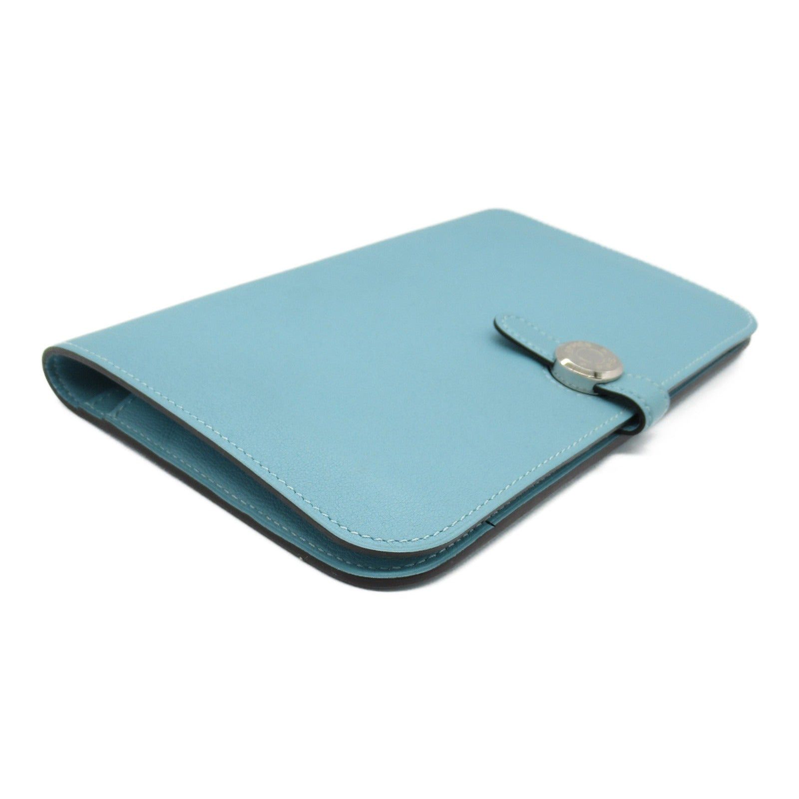 Hermes Hermes Dogon Gm Lagon Bi-Fold Long Wallet Leather Veau Swift Blue Silver Hardware X Stamp Size ONE SIZE - 3 Thumbnail