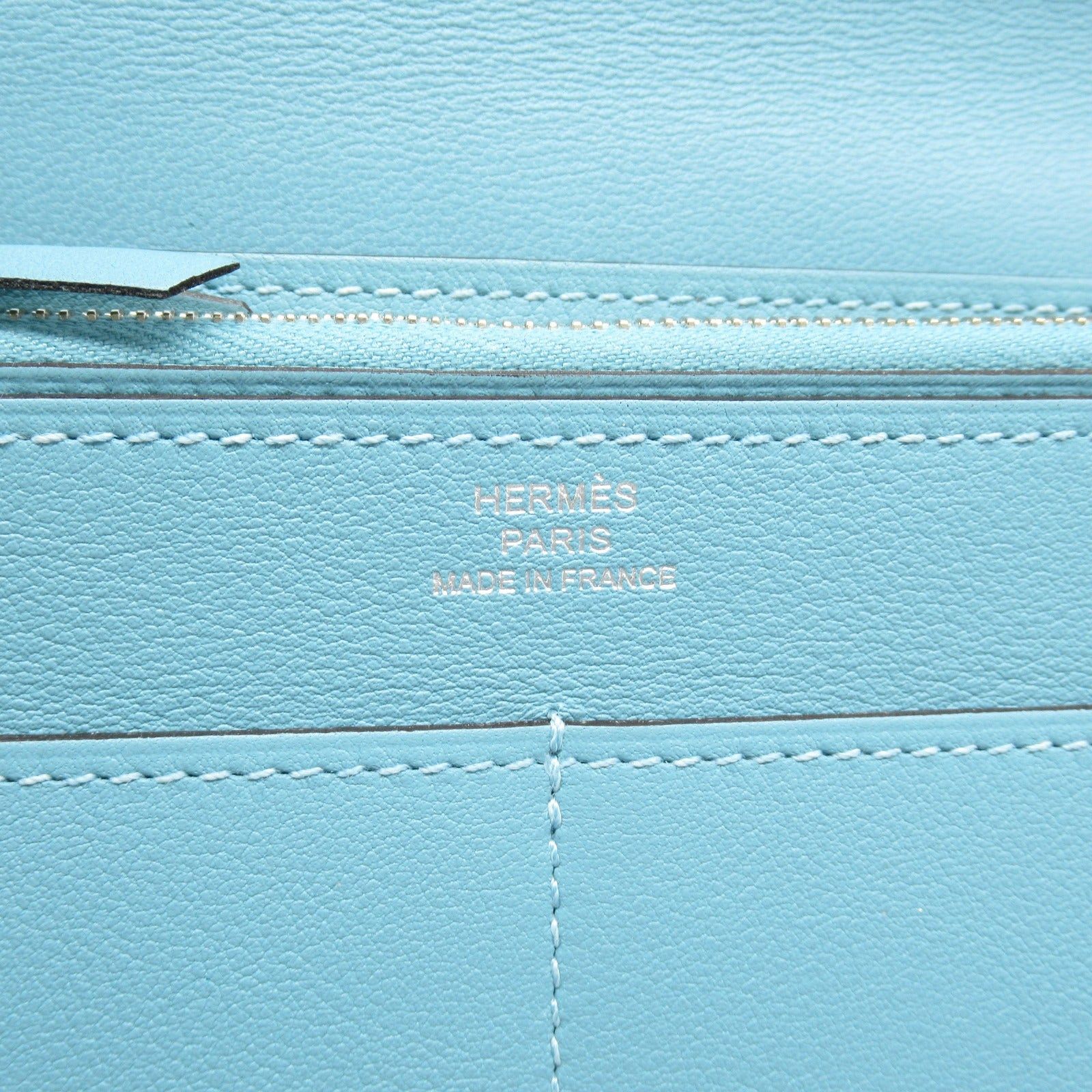 Hermes Hermes Dogon Gm Lagon Bi-Fold Long Wallet Leather Veau Swift Blue Silver Hardware X Stamp Size ONE SIZE - 9 Thumbnail