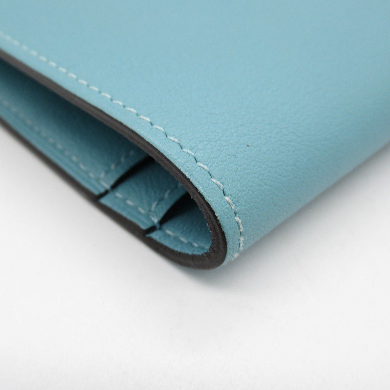 Hermes Hermes Dogon Gm Lagon Bi-Fold Long Wallet Leather Veau Swift Blue Silver Hardware X Stamp Size ONE SIZE - 12 Thumbnail