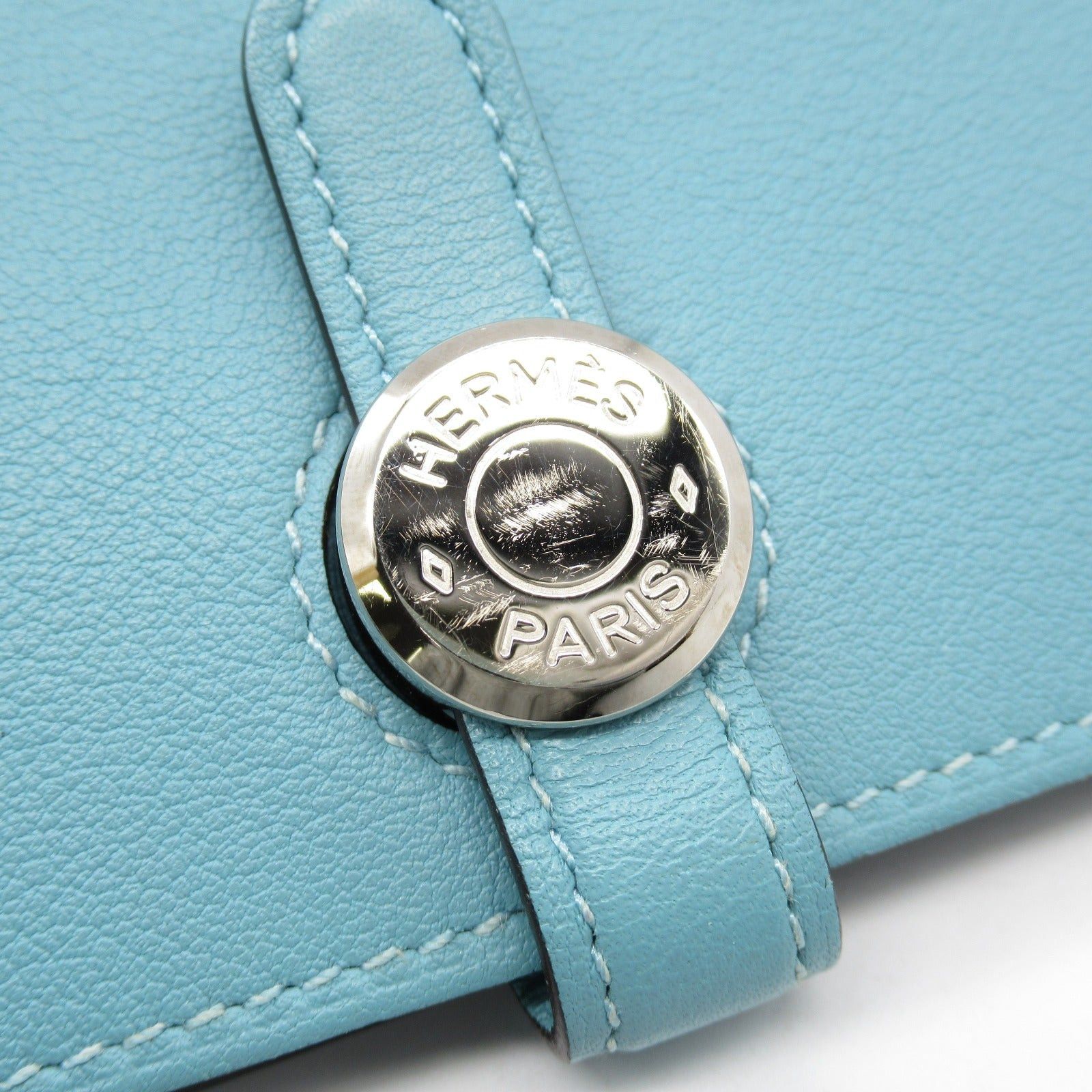 Hermes Hermes Dogon Gm Lagon Bi-Fold Long Wallet Leather Veau Swift Blue Silver Hardware X Stamp Size ONE SIZE - 10 Thumbnail