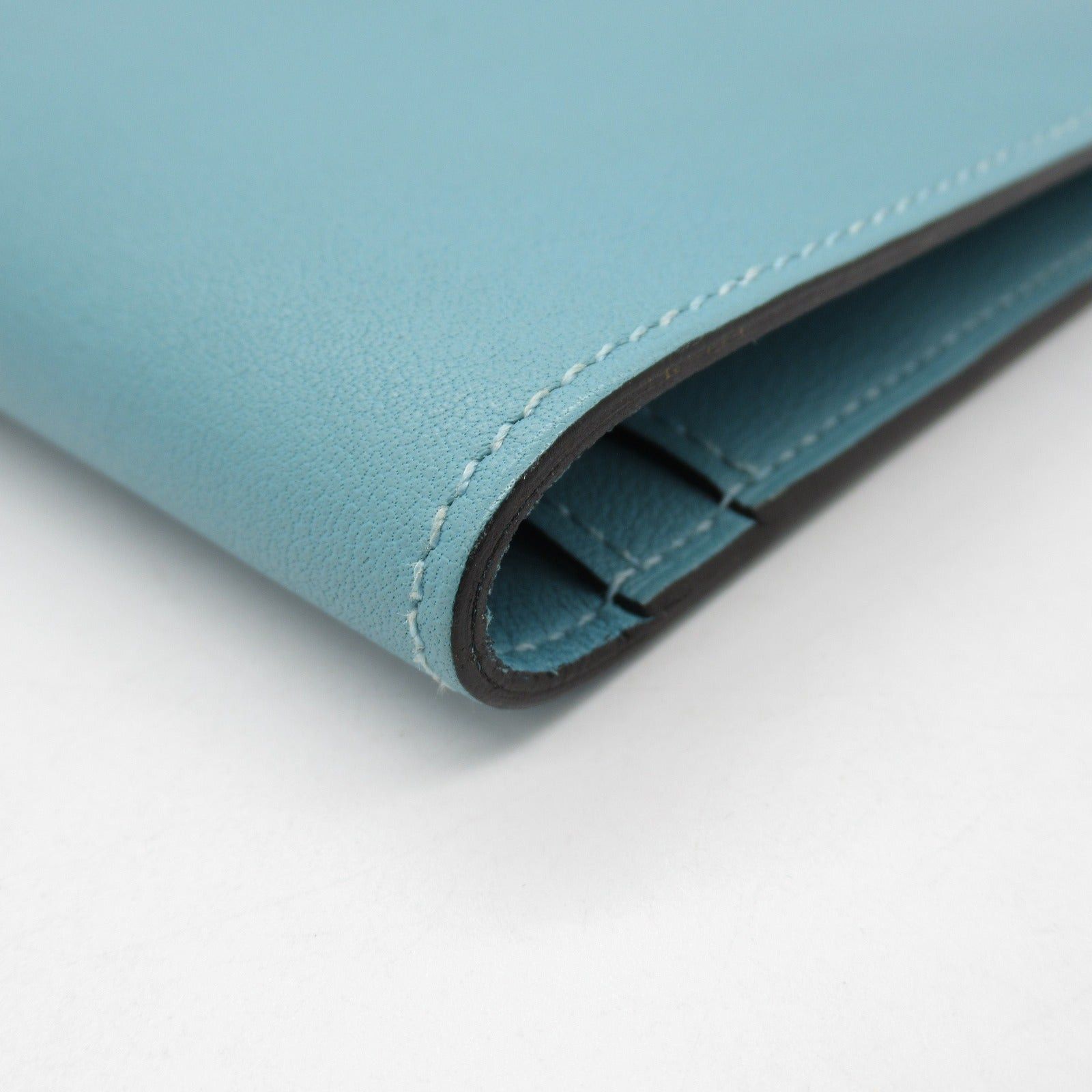 Hermes Hermes Dogon Gm Lagon Bi-Fold Long Wallet Leather Veau Swift Blue Silver Hardware X Stamp Size ONE SIZE - 11 Thumbnail