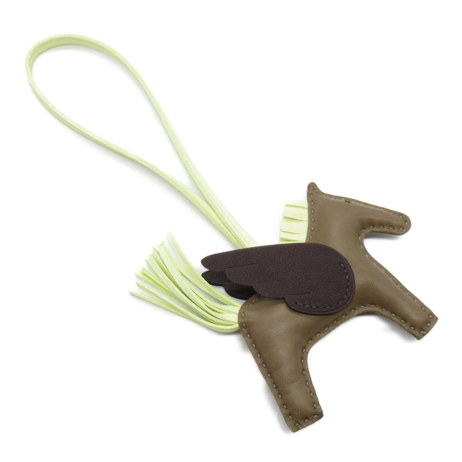 Hermes Hermes Rodeo Pegasus Pm Etoupe/Jaune Milton/Rouge Serie Charm Leather Veau Swift Aagneau Brown Jaune Etoupe Double Engraved Size ONE SIZE - 3 Thumbnail
