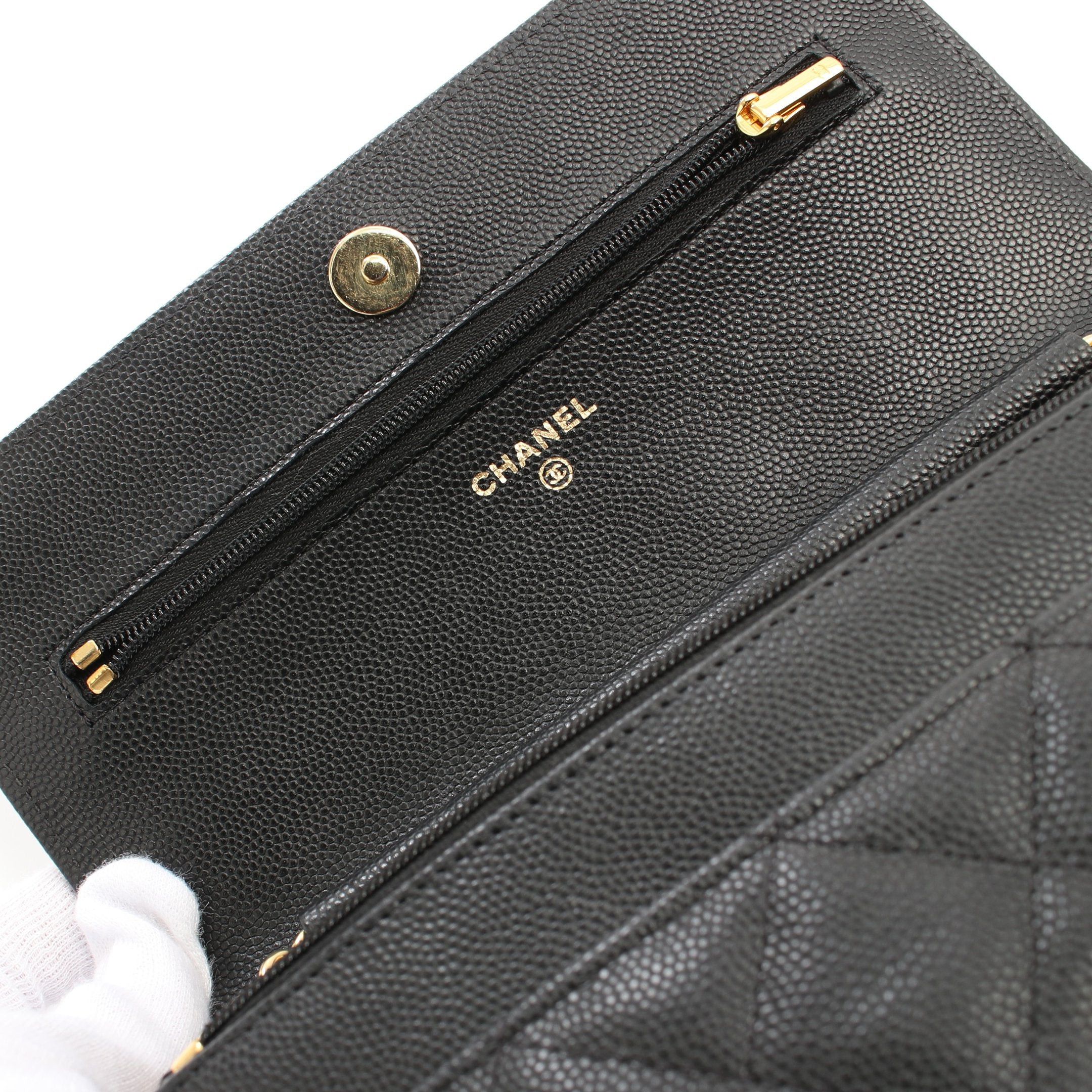 Chanel Chanel Matelasse Chain Shoulder Bag Caviar Skin Black Gold Hardware Trump Motif Size ONE SIZE - 9 Thumbnail