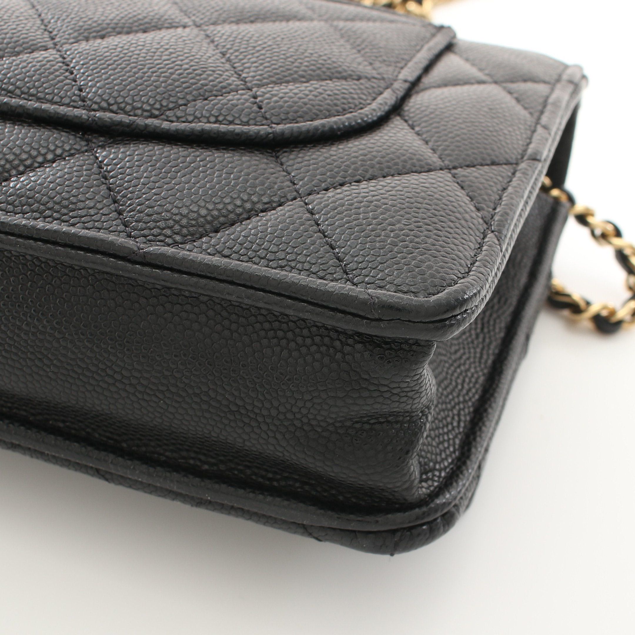 Chanel Chanel Matelasse Chain Shoulder Bag Caviar Skin Black Gold Hardware Trump Motif Size ONE SIZE - 8 Thumbnail