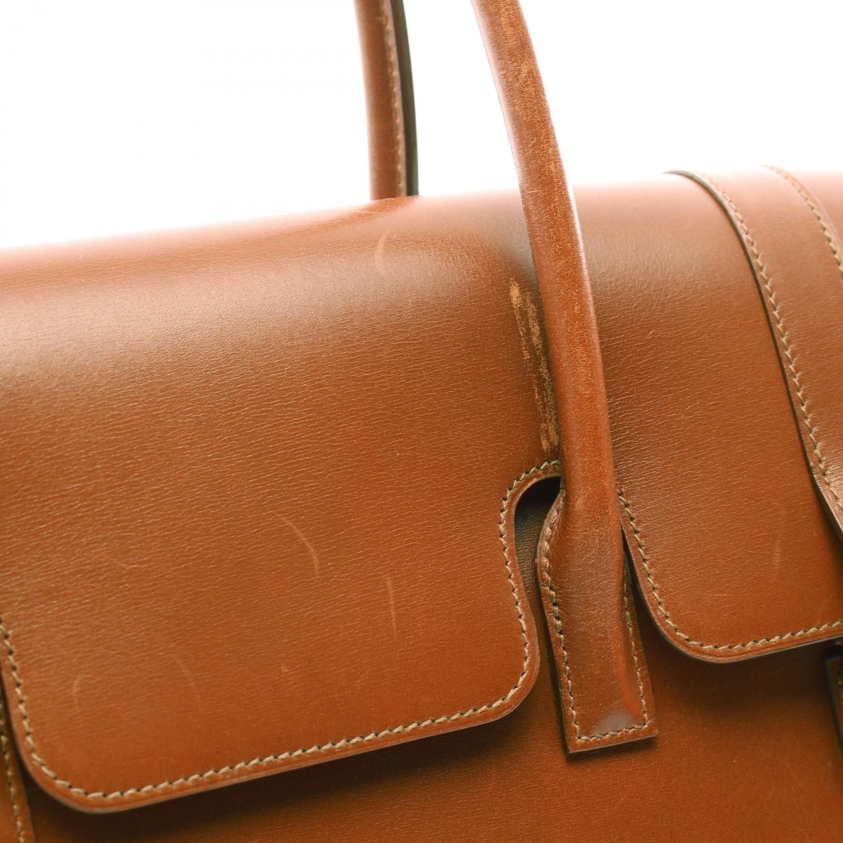 Hermes Hermes Drag 37 Cognac Handbag Box Calf Brown Gold Hardware Stamp Size ONE SIZE - 6 Thumbnail