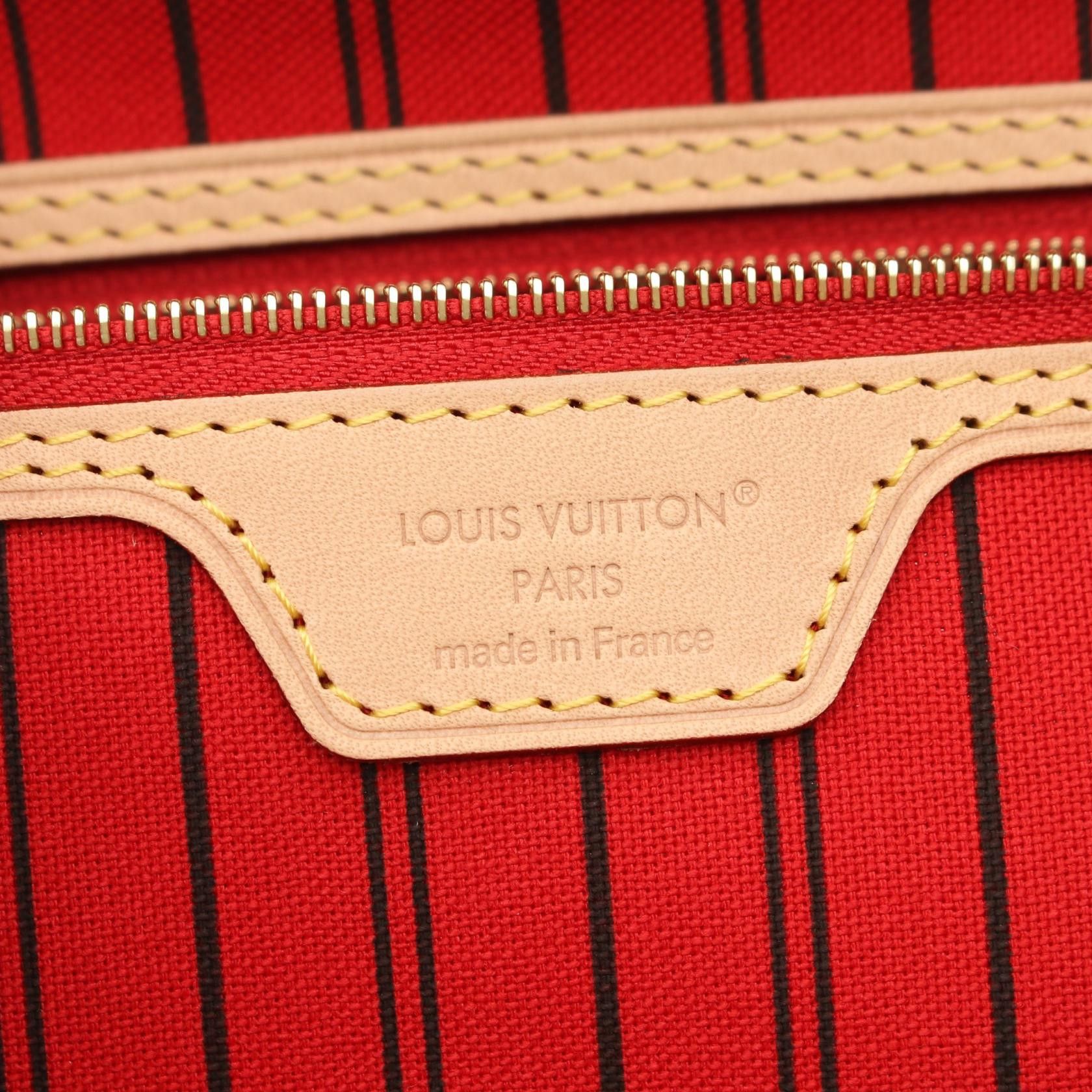 Louis Vuitton Louis Vuitton Neverfull Inside Out Mm Monogram Rouge Sari Shoulder Bag Tote Leather Canvas Brown Red Reversible Size ONE SIZE - 4 Thumbnail