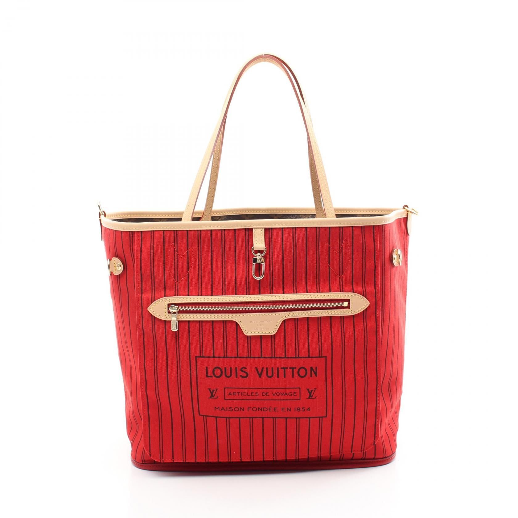 Louis Vuitton Louis Vuitton Neverfull Inside Out Mm Monogram Rouge Sari Shoulder Bag Tote Leather Canvas Brown Red Reversible Size ONE SIZE - 7 Thumbnail