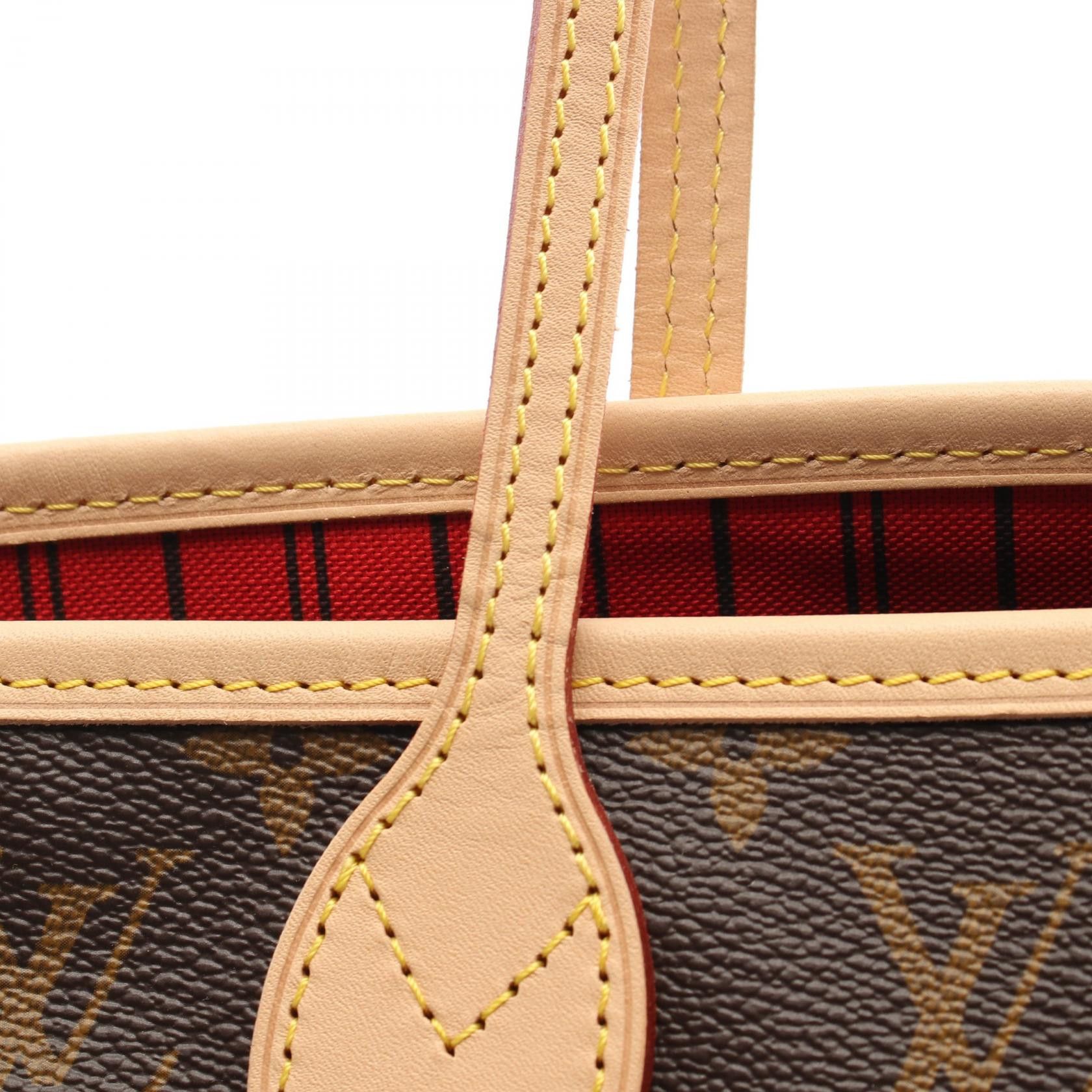 Louis Vuitton Louis Vuitton Neverfull Inside Out Mm Monogram Rouge Sari Shoulder Bag Tote Leather Canvas Brown Red Reversible Size ONE SIZE - 5 Thumbnail