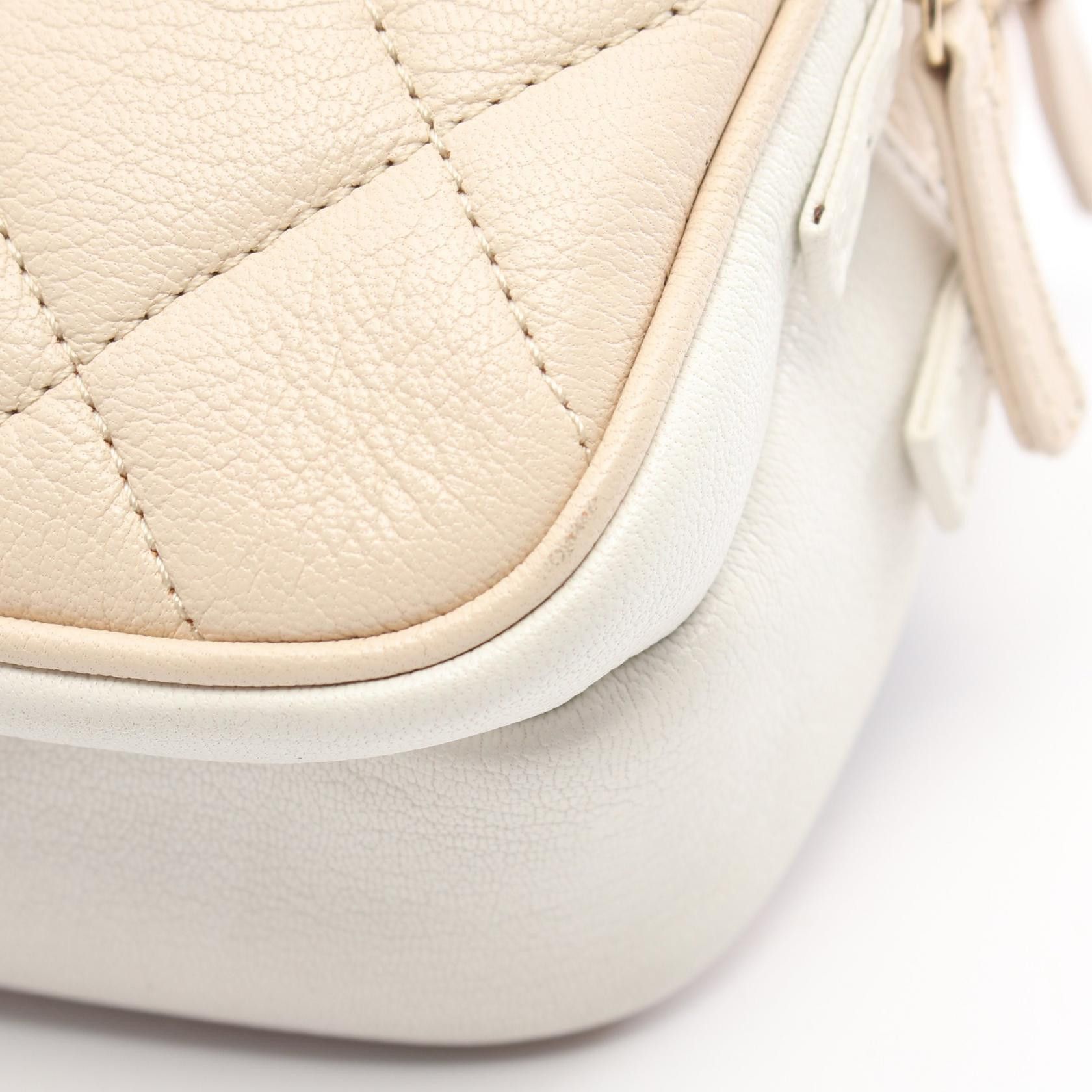 Chanel Chanel Matelasse Body Bag Waist Leather Light Beige White Black Gold Hardware Size ONE SIZE - 8 Thumbnail