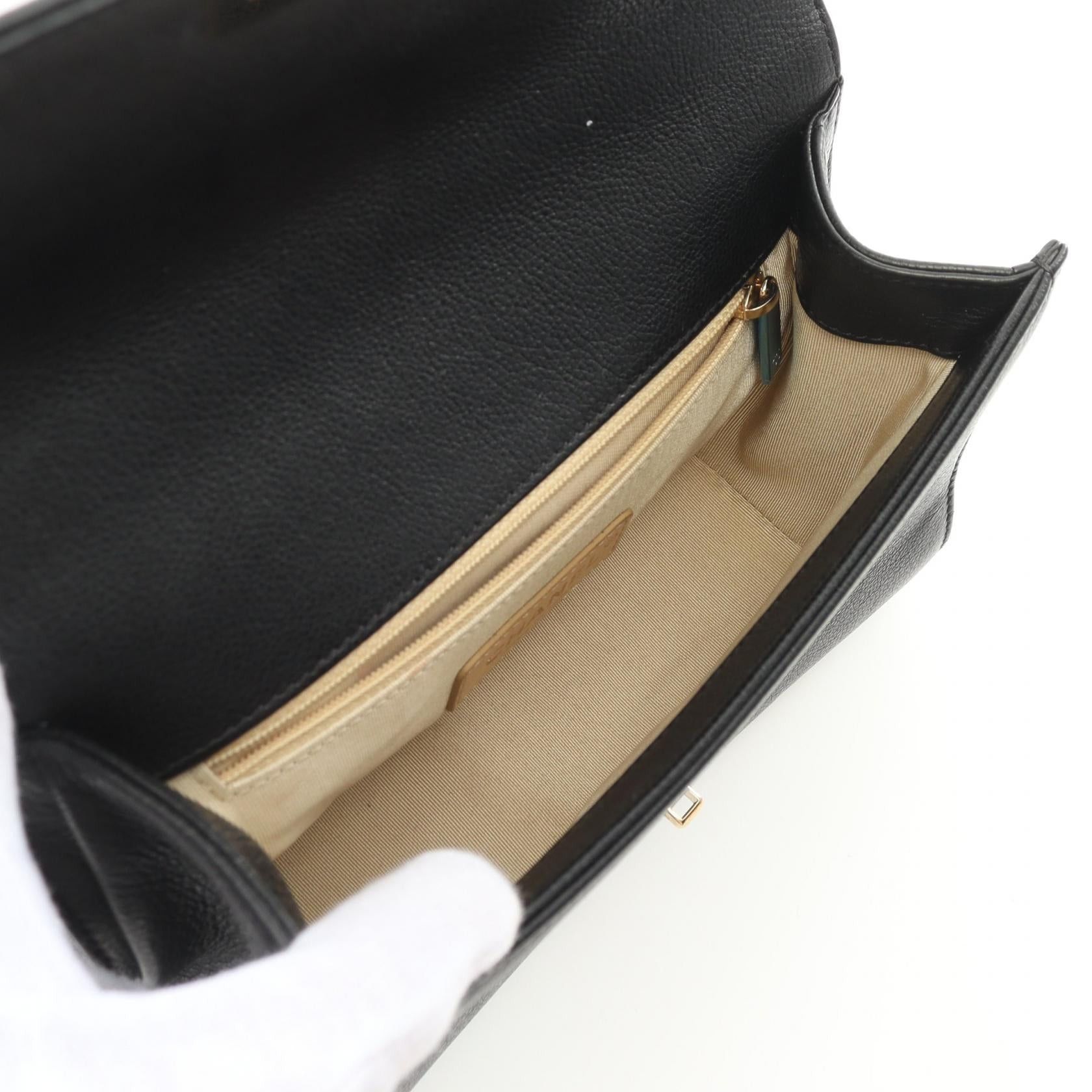 Chanel Chanel Matelasse Click Label Chain Shoulder Bag Leather Black Gold Hardware Size ONE SIZE - 3 Thumbnail