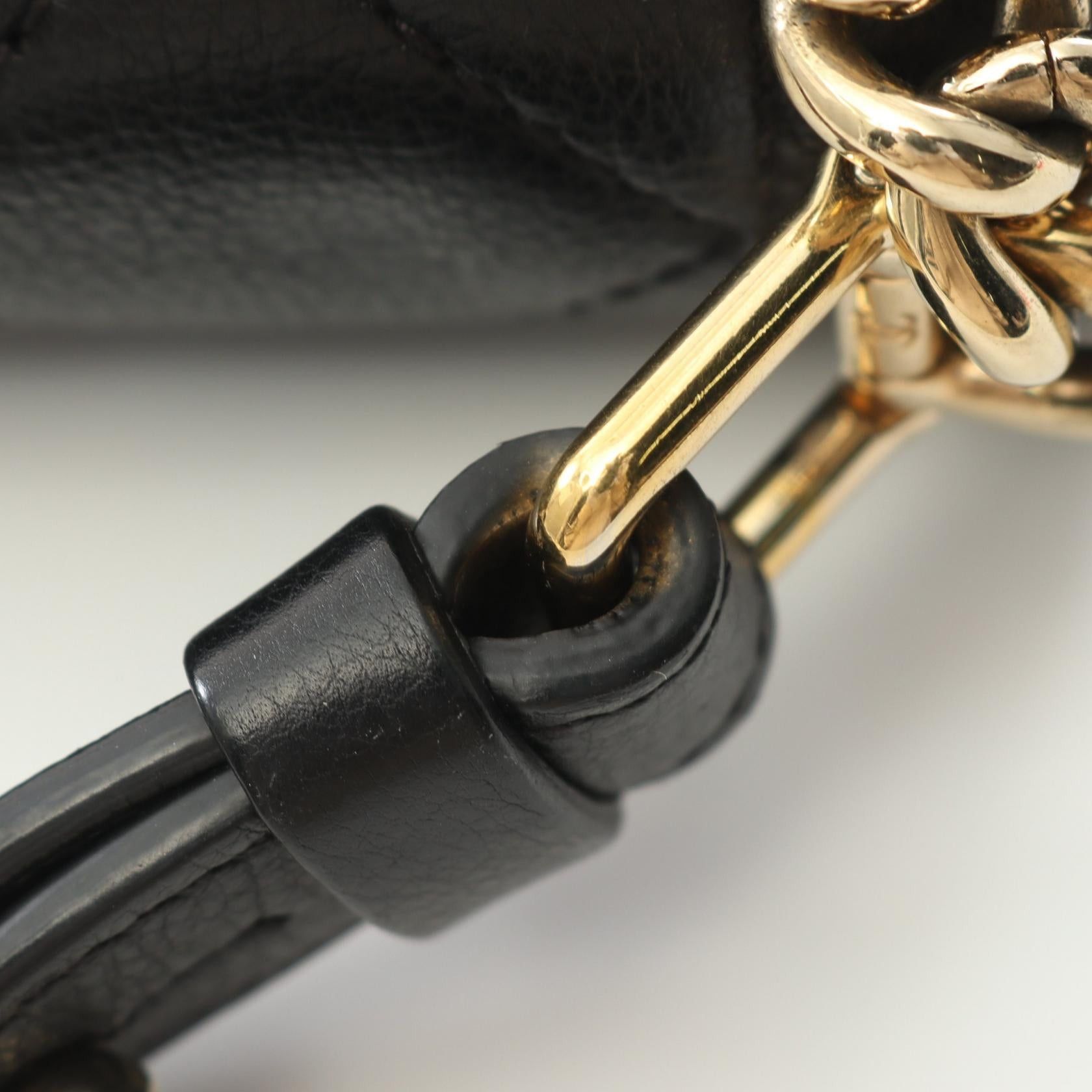 Chanel Chanel Matelasse Click Label Chain Shoulder Bag Leather Black Gold Hardware Size ONE SIZE - 11 Thumbnail
