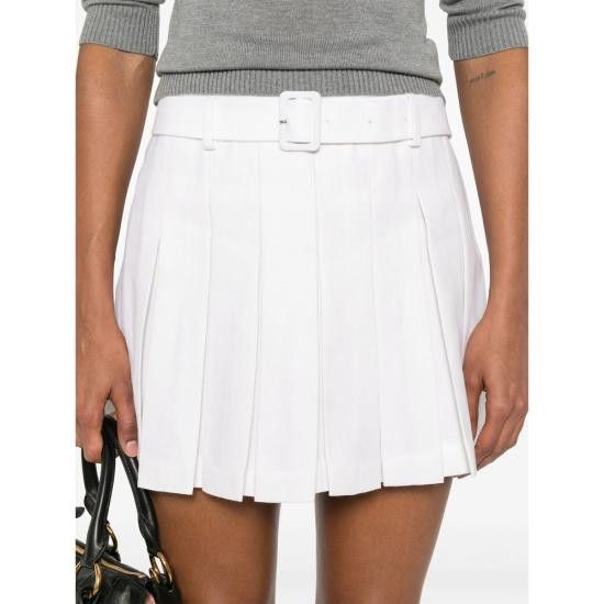 Shushu/Tong SHUSHU/TONG Women Mid Skirts FSDESK03 HEM498 WH100 WHITE Size 28" / US 6 / IT 42 - 2 Thumbnail
