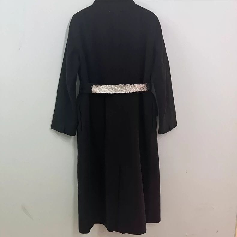 Maison Margiela Black Wool Coat with Graffiti Design Size US L / EU 52-54 / 3 - 2 Thumbnail
