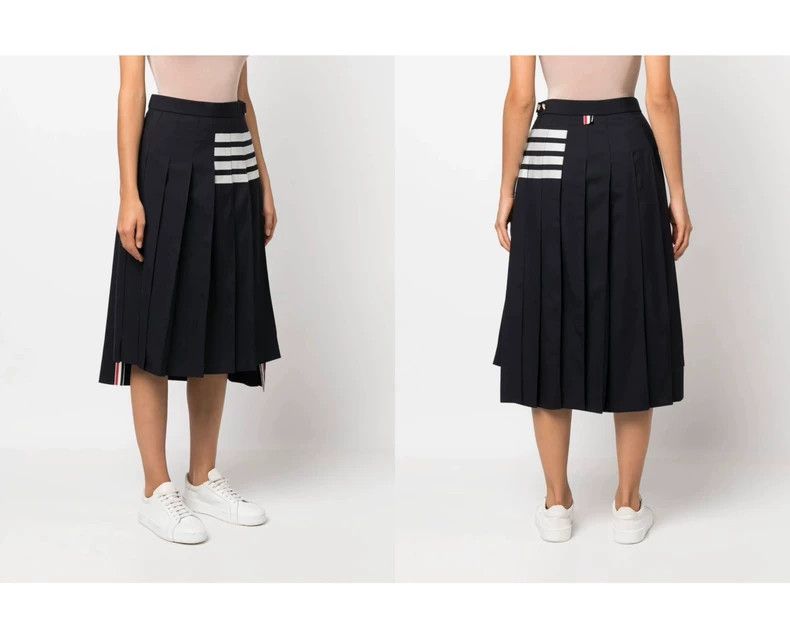 Thom Browne Classic Four-Bar Pleated Skirt by Thom Browne-dmc Size 22" - 6 Thumbnail