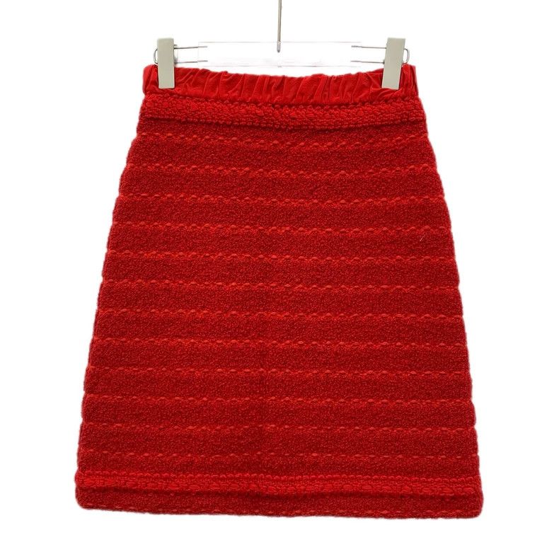 Gucci Red Bow Knit Wool Mini Skirt-dmc Size 22" - 2 Thumbnail