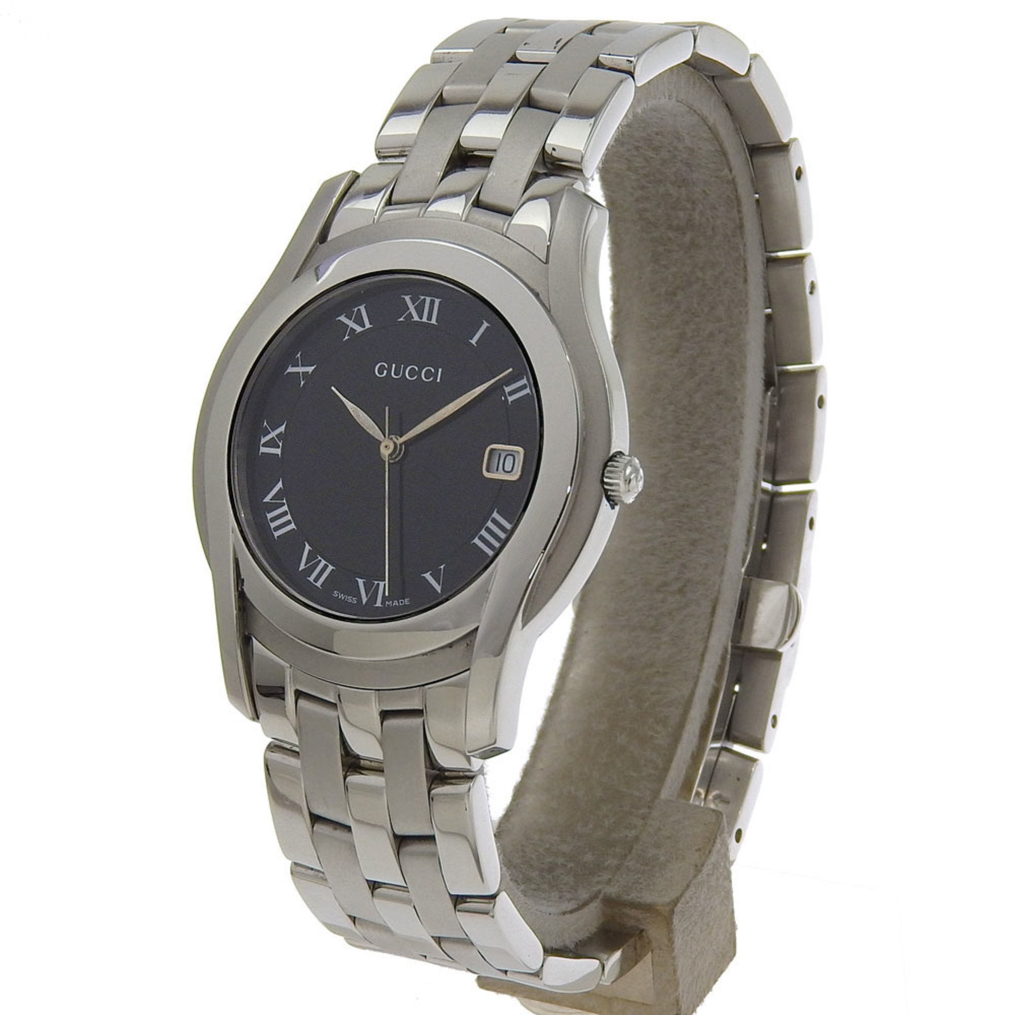 Gucci Gucci Watch 5500M Stainless Steel Quartz Analog Display Black Dial Men's Size ONE SIZE - 2 Thumbnail