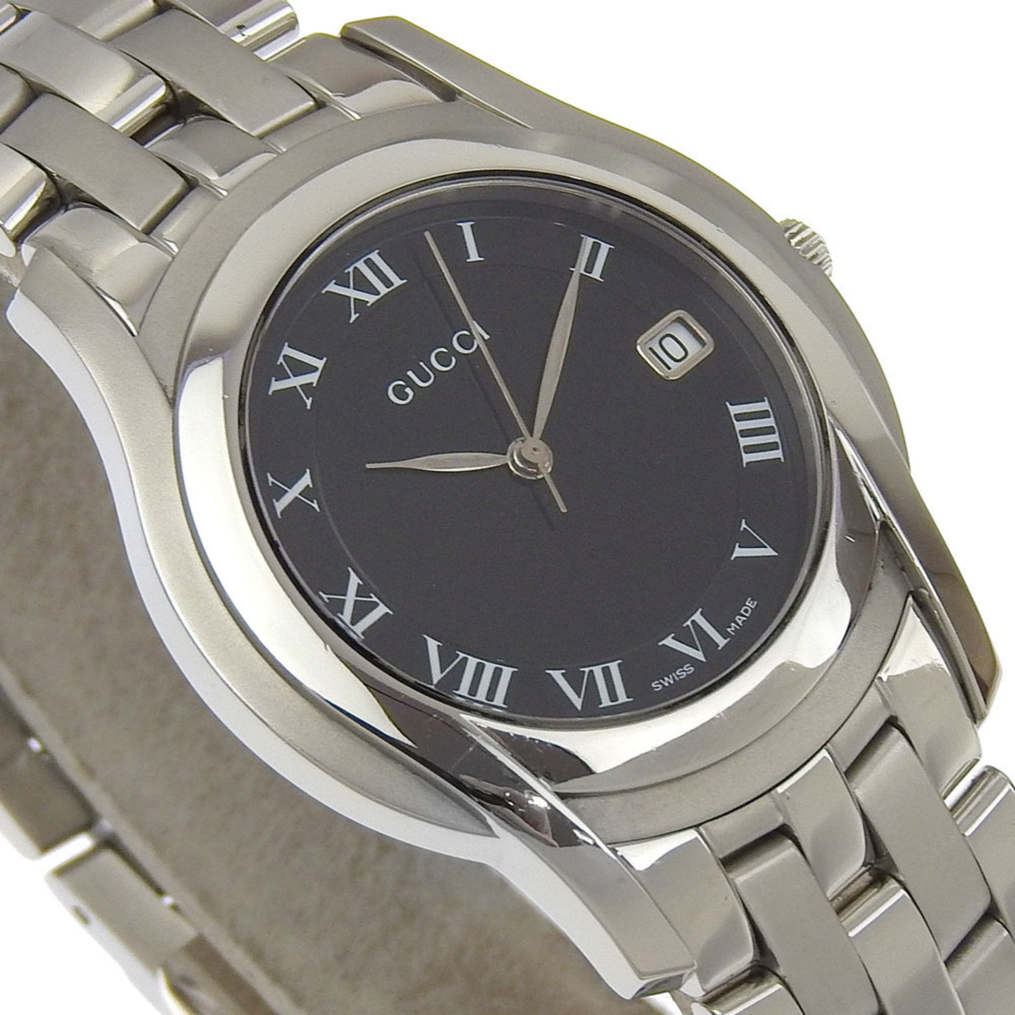 Gucci Gucci Watch 5500M Stainless Steel Quartz Analog Display Black Dial Men's Size ONE SIZE - 3 Thumbnail