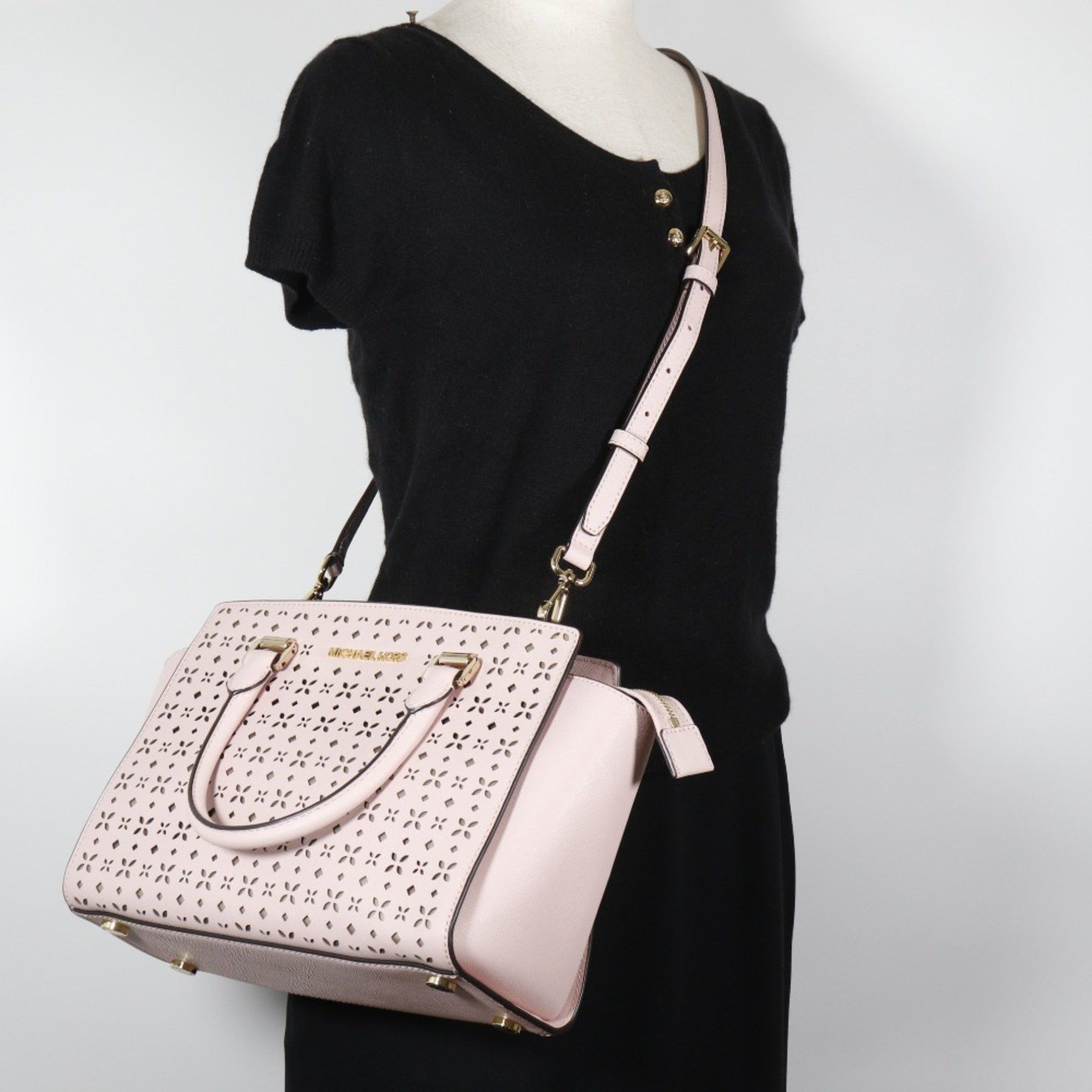 Michael Kors Michael Kors Selma handbag shoulder perforated leather pink 2way A5 women's Size ONE SIZE - 10 Thumbnail