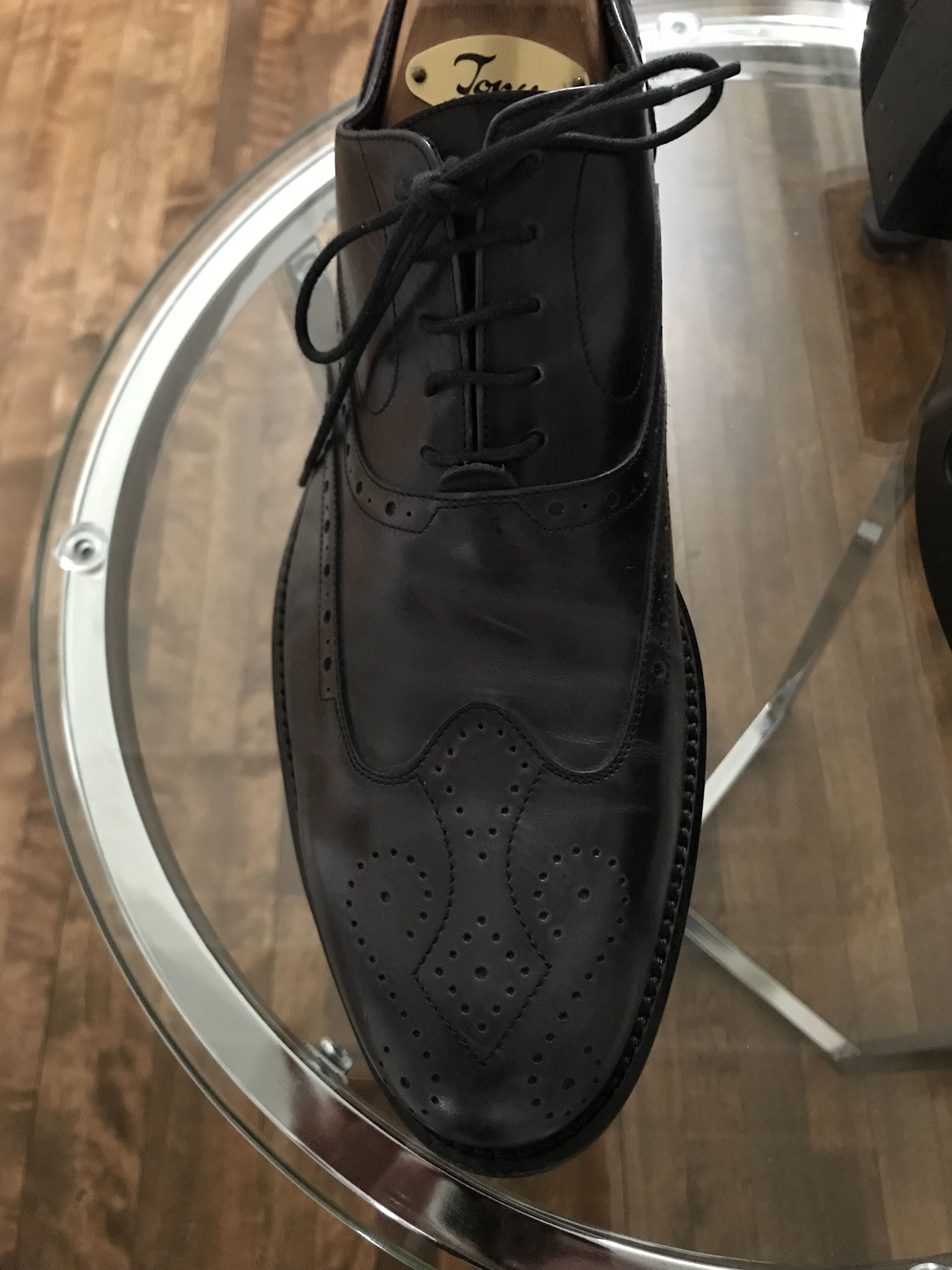 Luca Del Forte Black/Dk. Grey Leather Brogues Grailed