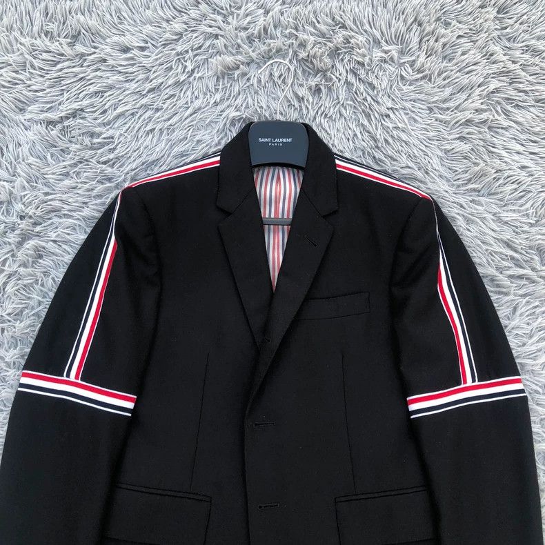 Thom Browne Thom Browne Black Suit Jacket with Stripes-dmc Size US M / EU 48-50 / 2 - 4 Thumbnail