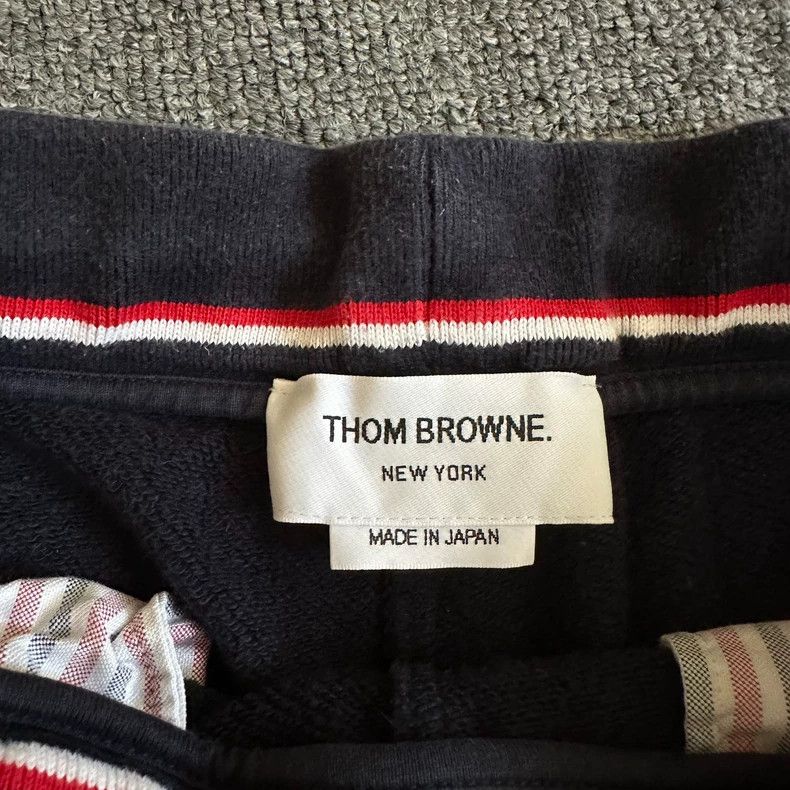 Thom Browne Thom Browne Navy Striped Sweat Shorts-dmc Size US 30 / EU 46 - 4 Thumbnail