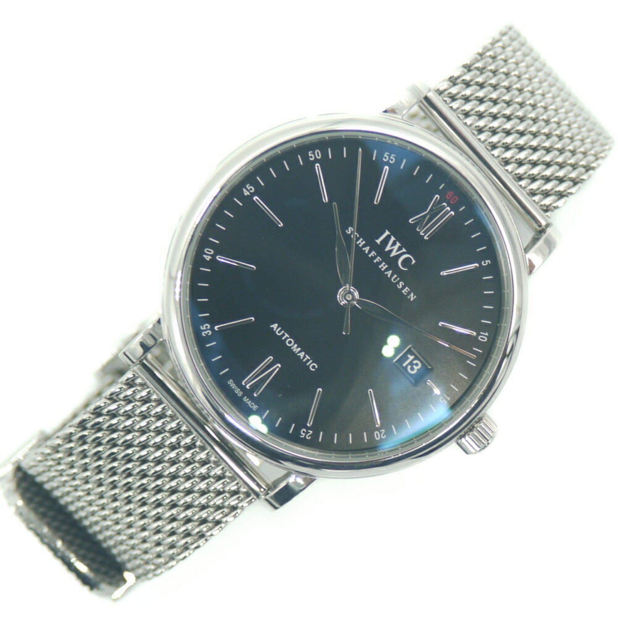IWC Schaffhausen IWC International Watch Company Portofino Automatic IW356506 Black Dial Wristwatch Size ONE SIZE - 8 Thumbnail