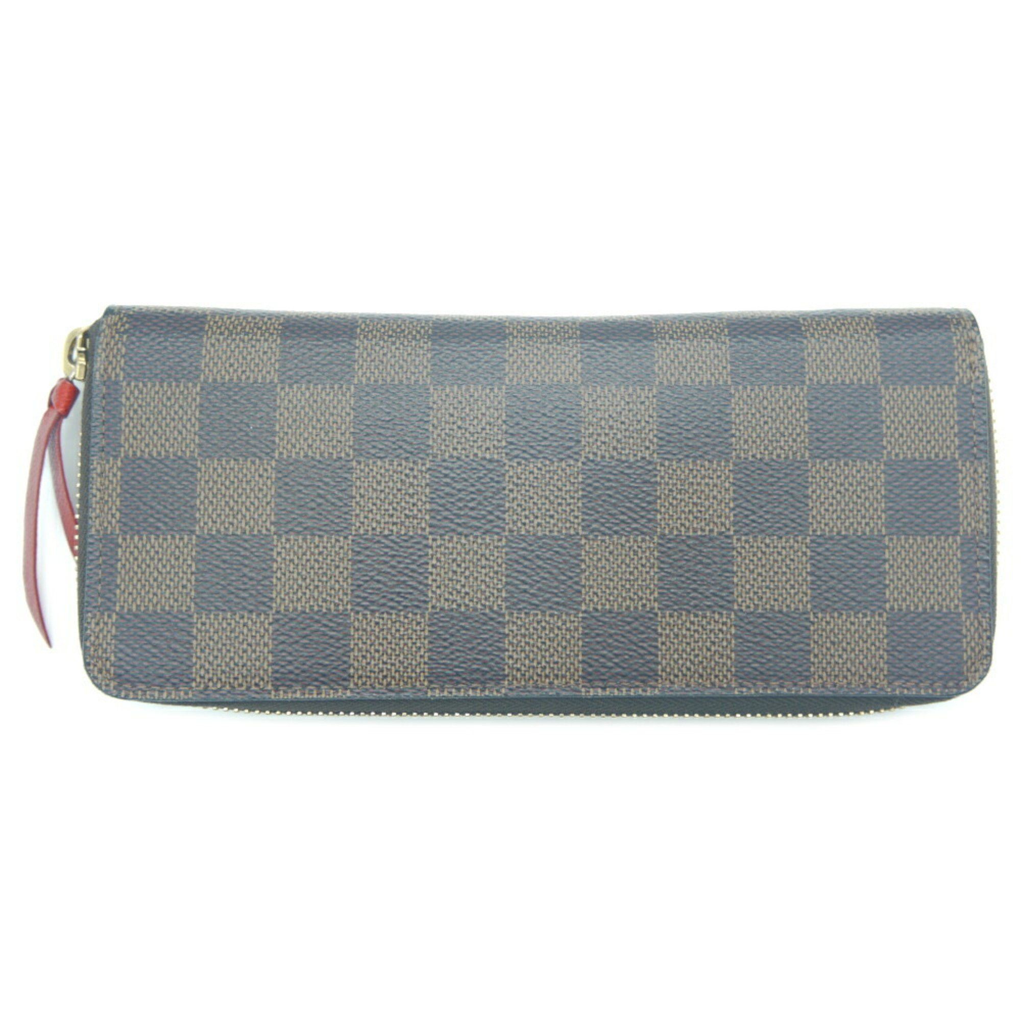 Louis Vuitton Louis Vuitton Long Wallet Portefeuille Clemence Damier Ebene Cerise Round N60534 Size ONE SIZE - 2 Thumbnail